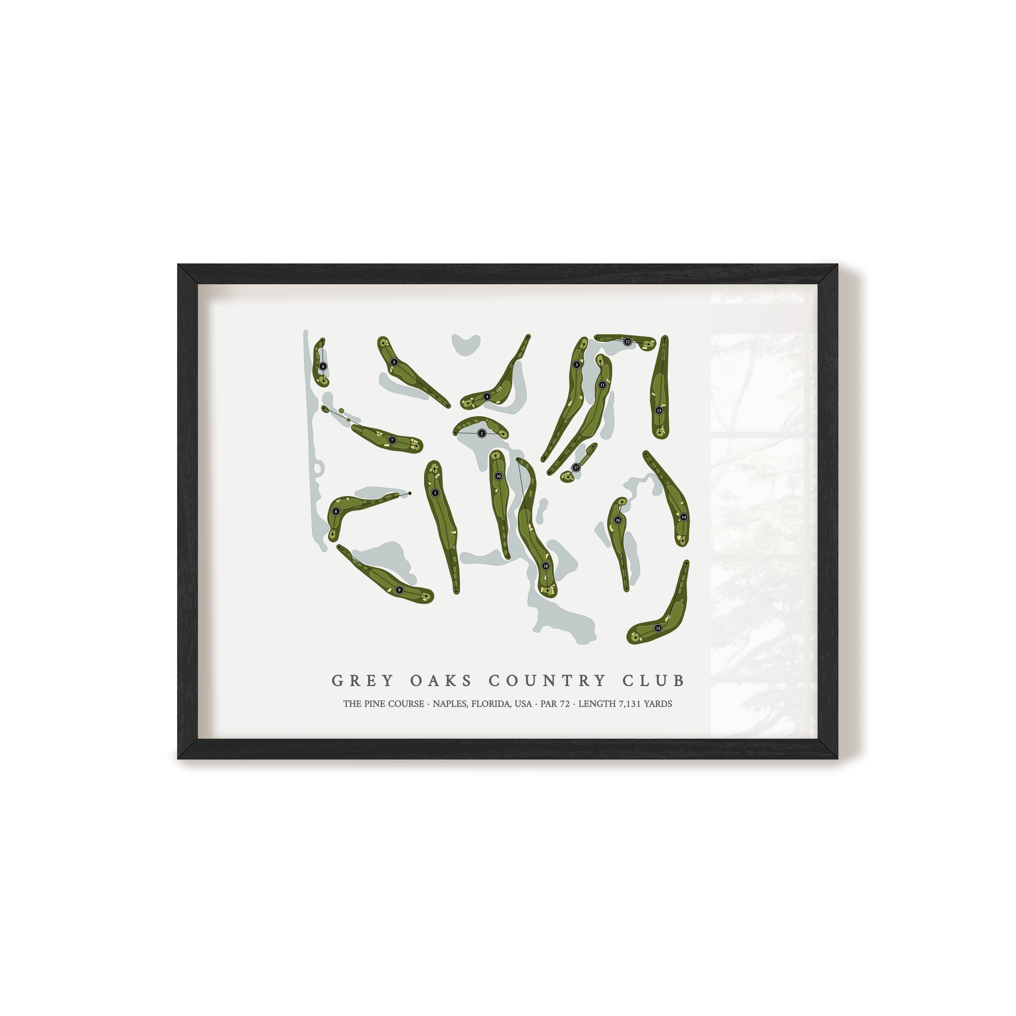 Grey Oaks Country Club - The Pine Course | Golf Course Map | Black+Frame