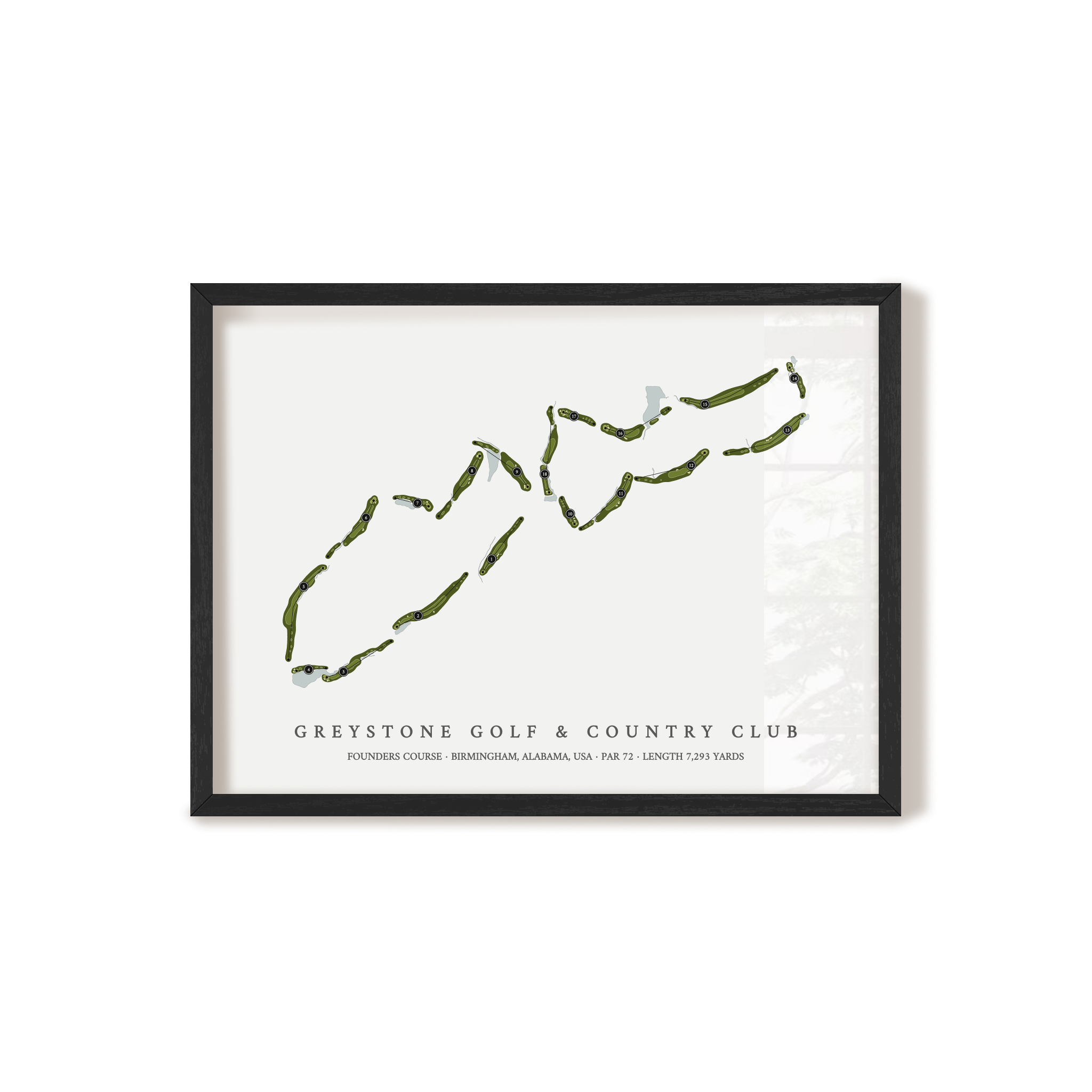 Greystone Golf & Country Club - Founders Course | Golf Course Map | Black Frame
