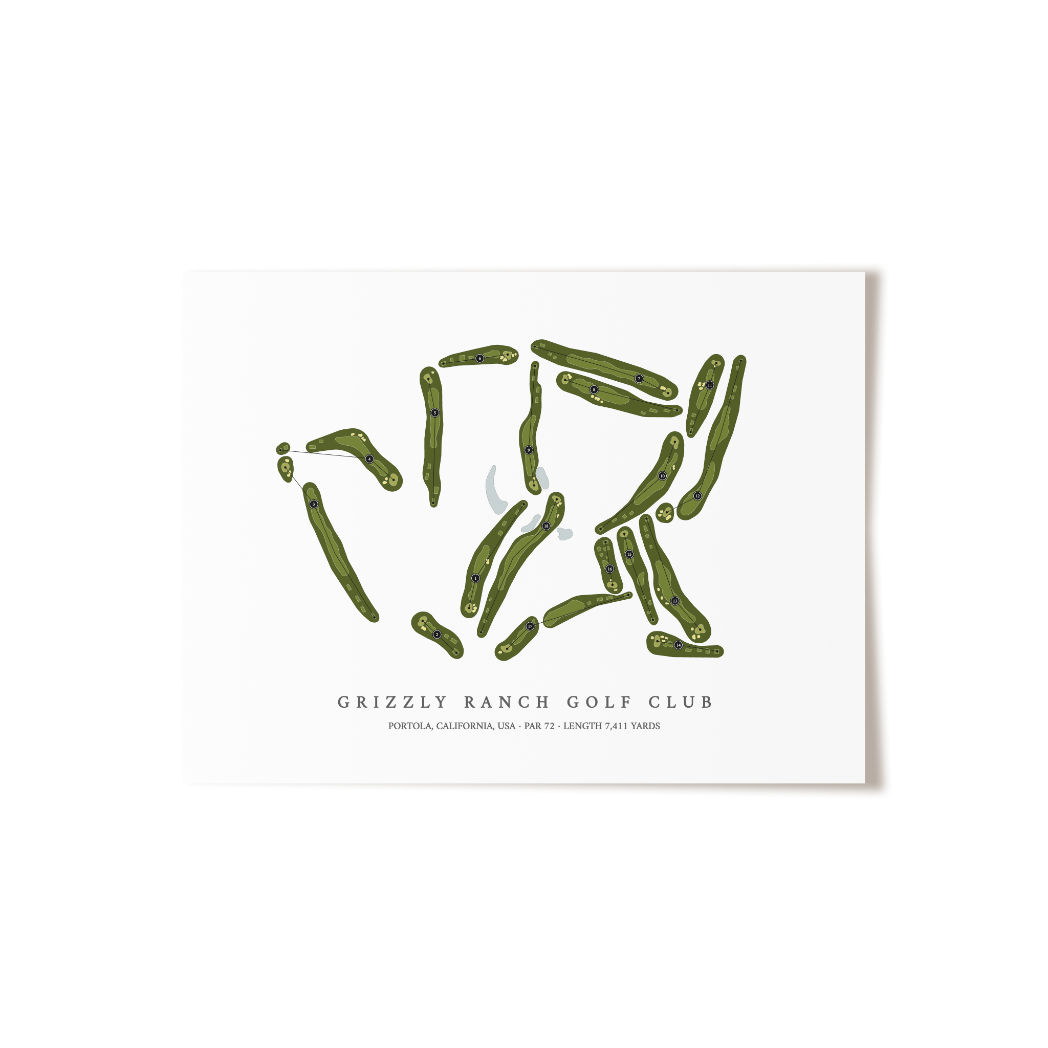 Grizzly Ranch Golf Club | Golf Course Map | Unframed
