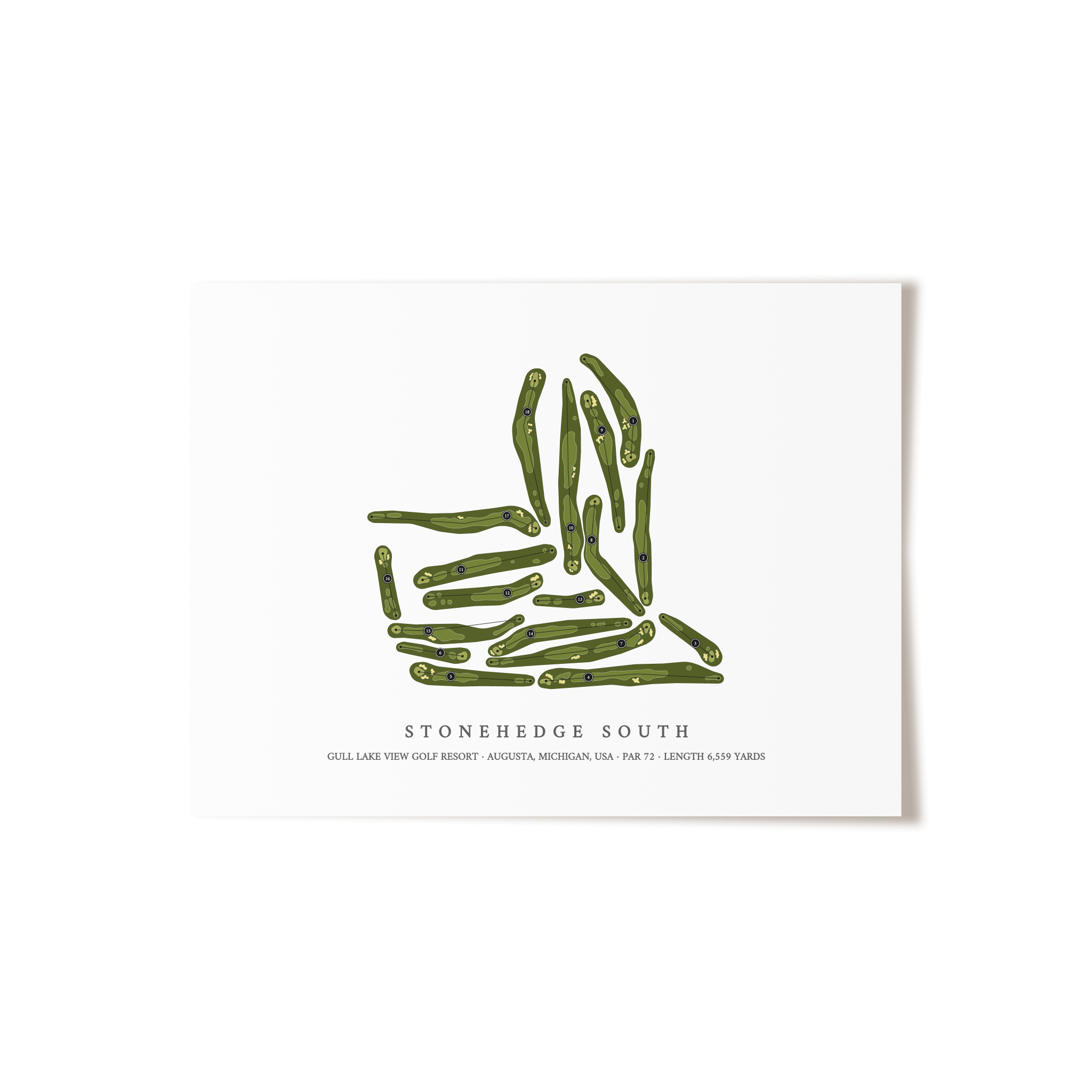 Gull Lake View Golf Resort - Stonehedge South | Golf Course Map | Unframed