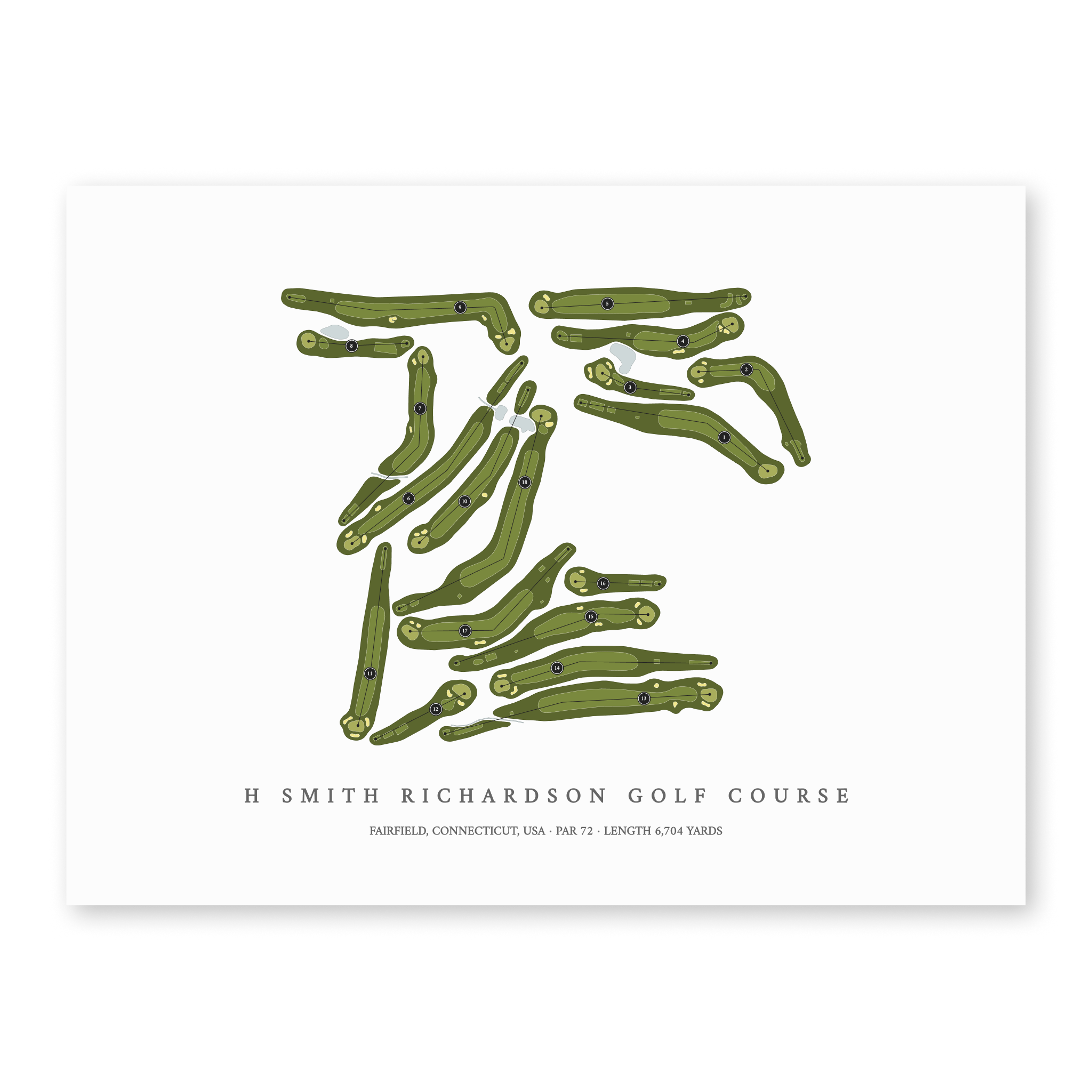 H Smith Richardson Golf Course | Heritage Style Golf Course Print | Unframed