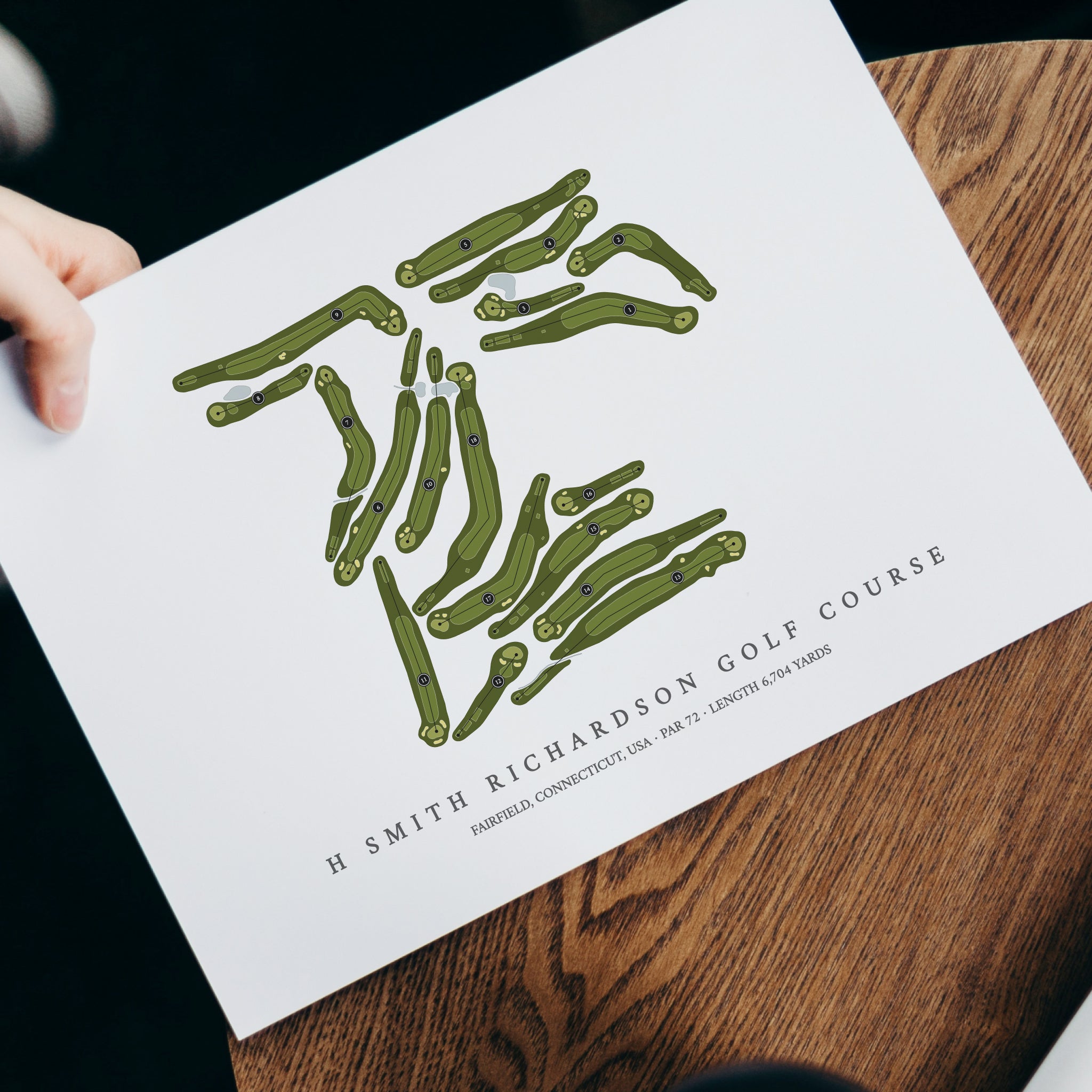 H Smith Richardson Golf Course | Heritage Style Golf Course Print | With Laptop