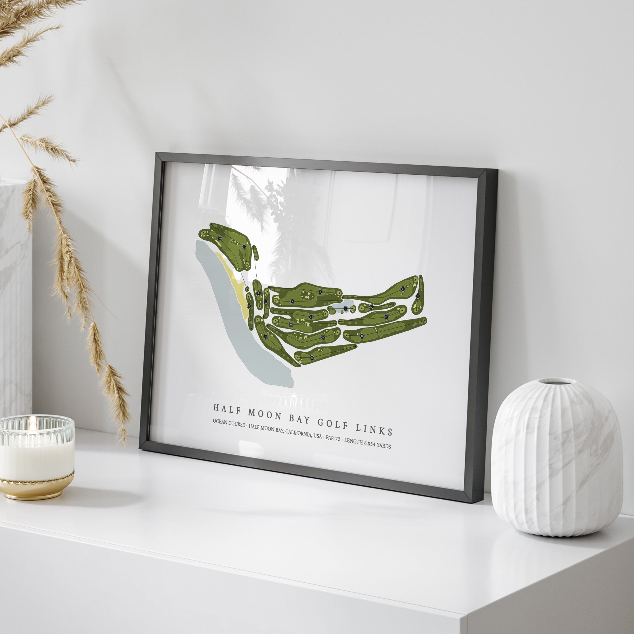 Half Moon Bay Golf Links - Ocean Course | Golf Course Map | On Table