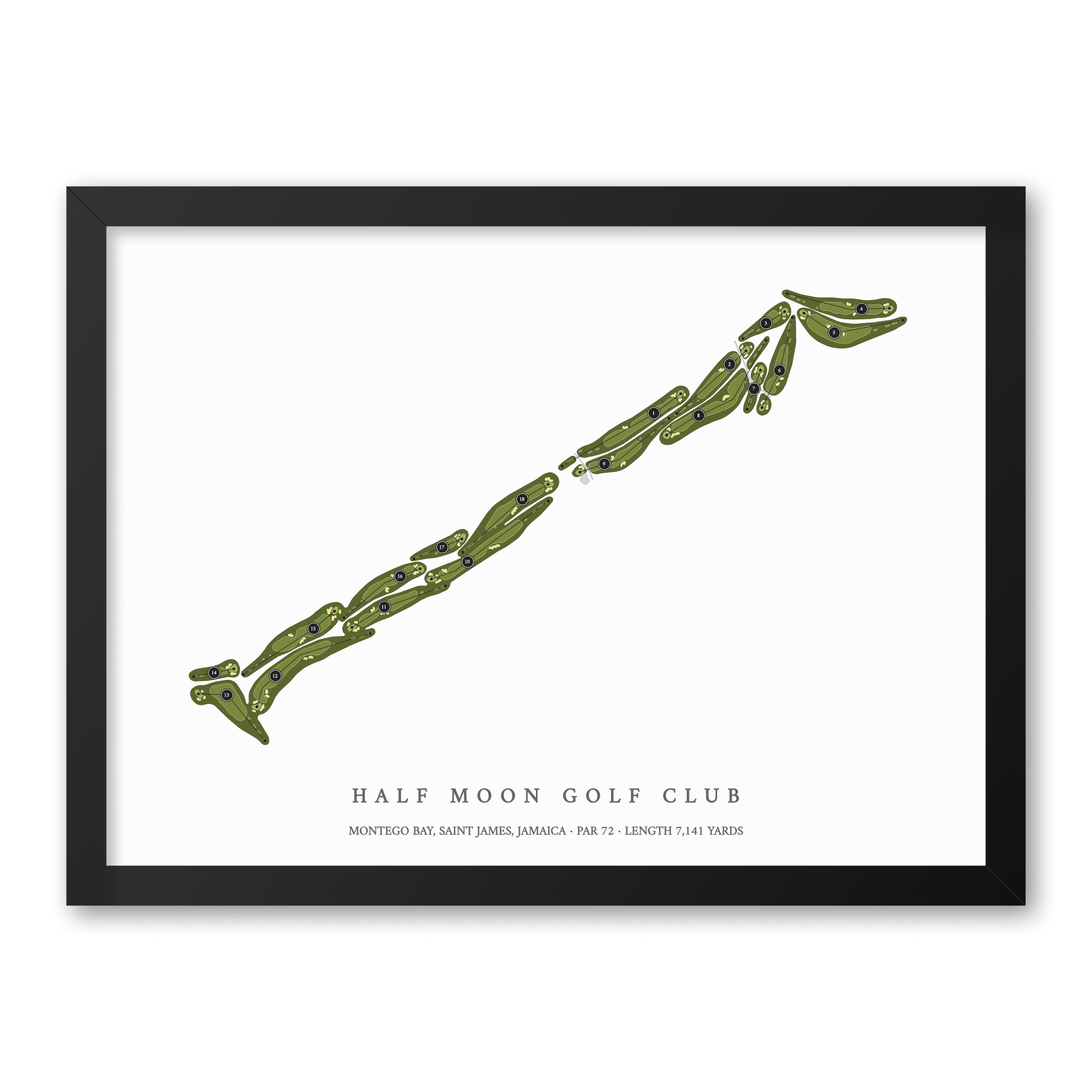 Half Moon Golf Club | Golf Course Map | Black Frame