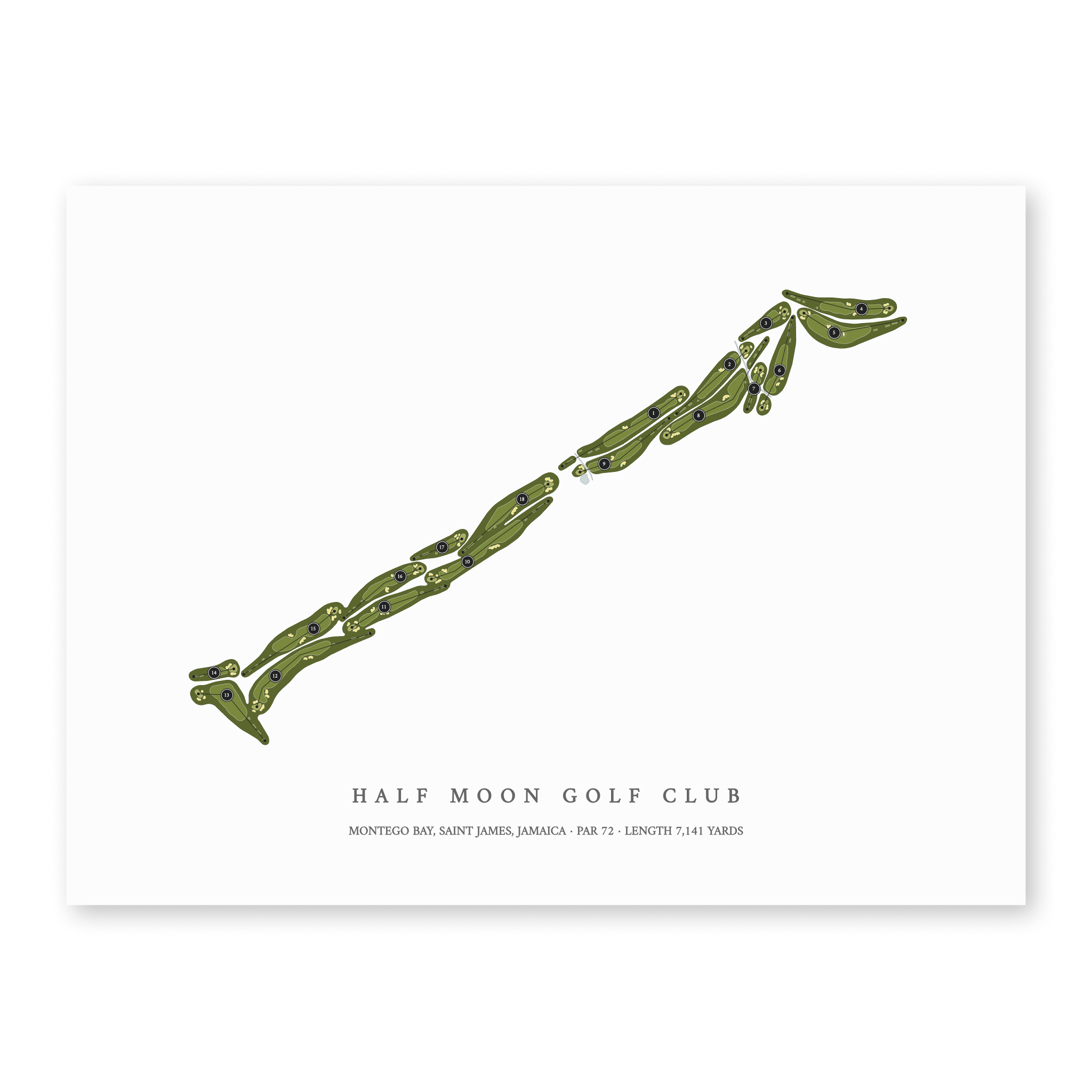 Half Moon Golf Club | Golf Course Map | Unframed