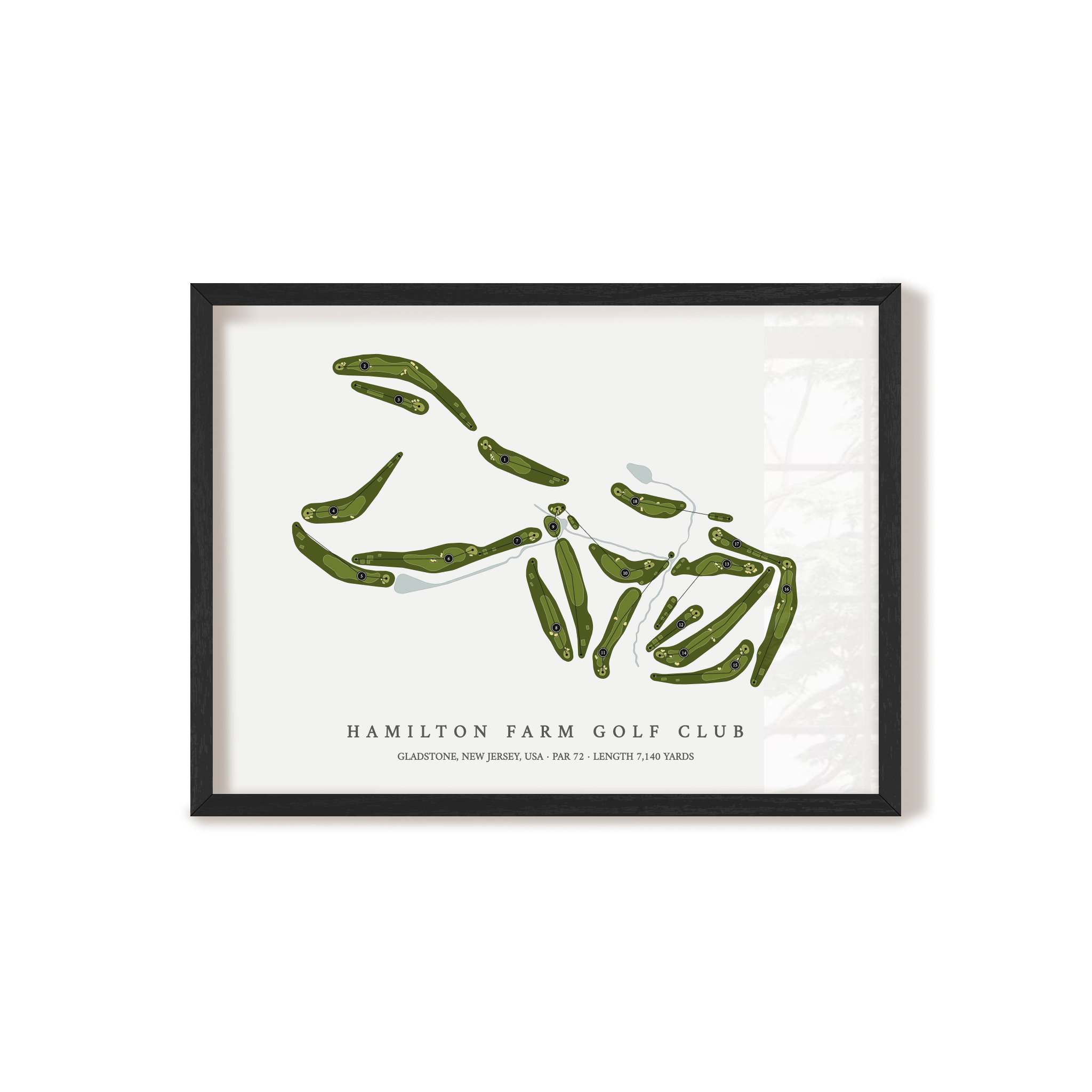Hamilton Farm Golf Club | Golf Course Print | Black Frame
