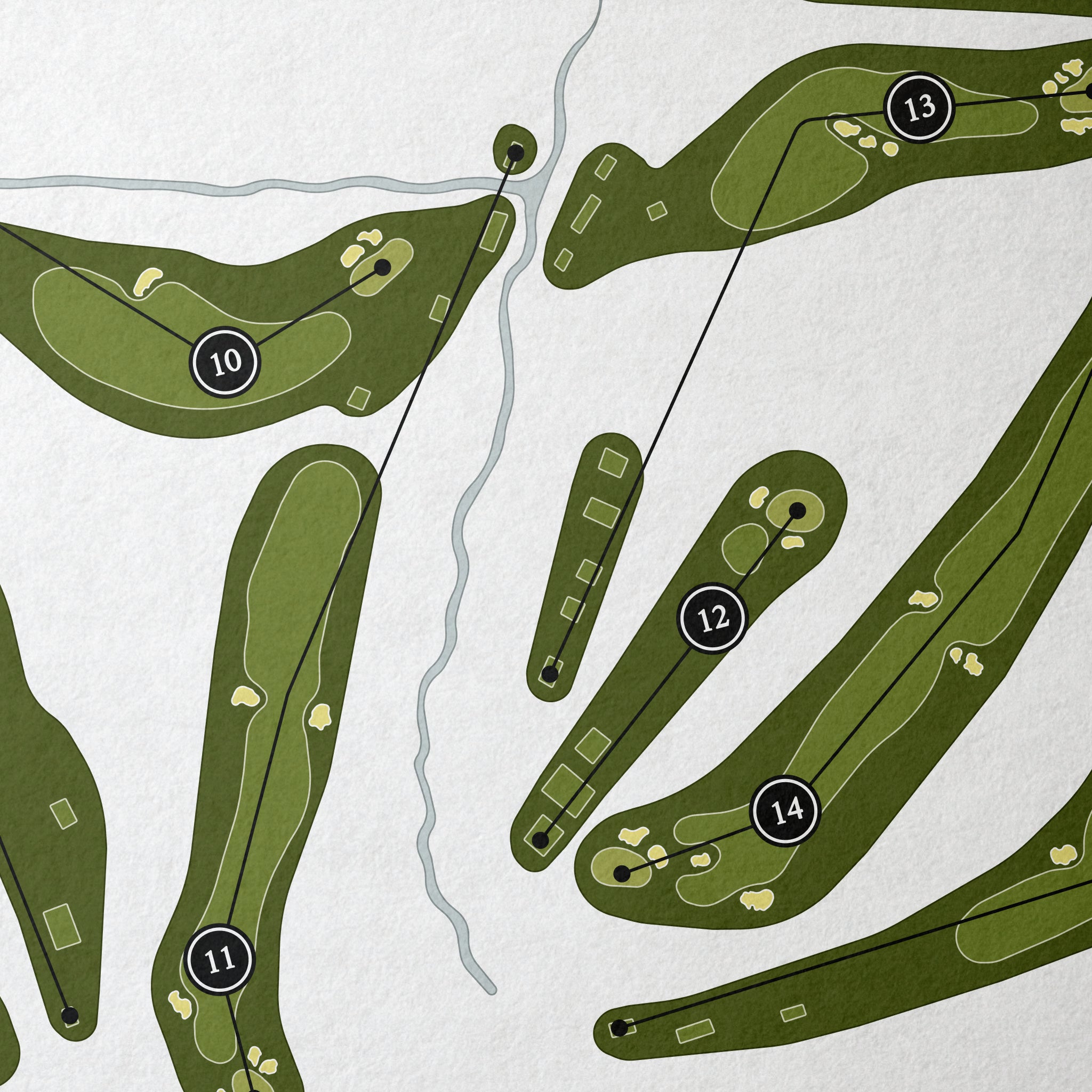 Hamilton Farm Golf Club | Golf Course Print | Close Up