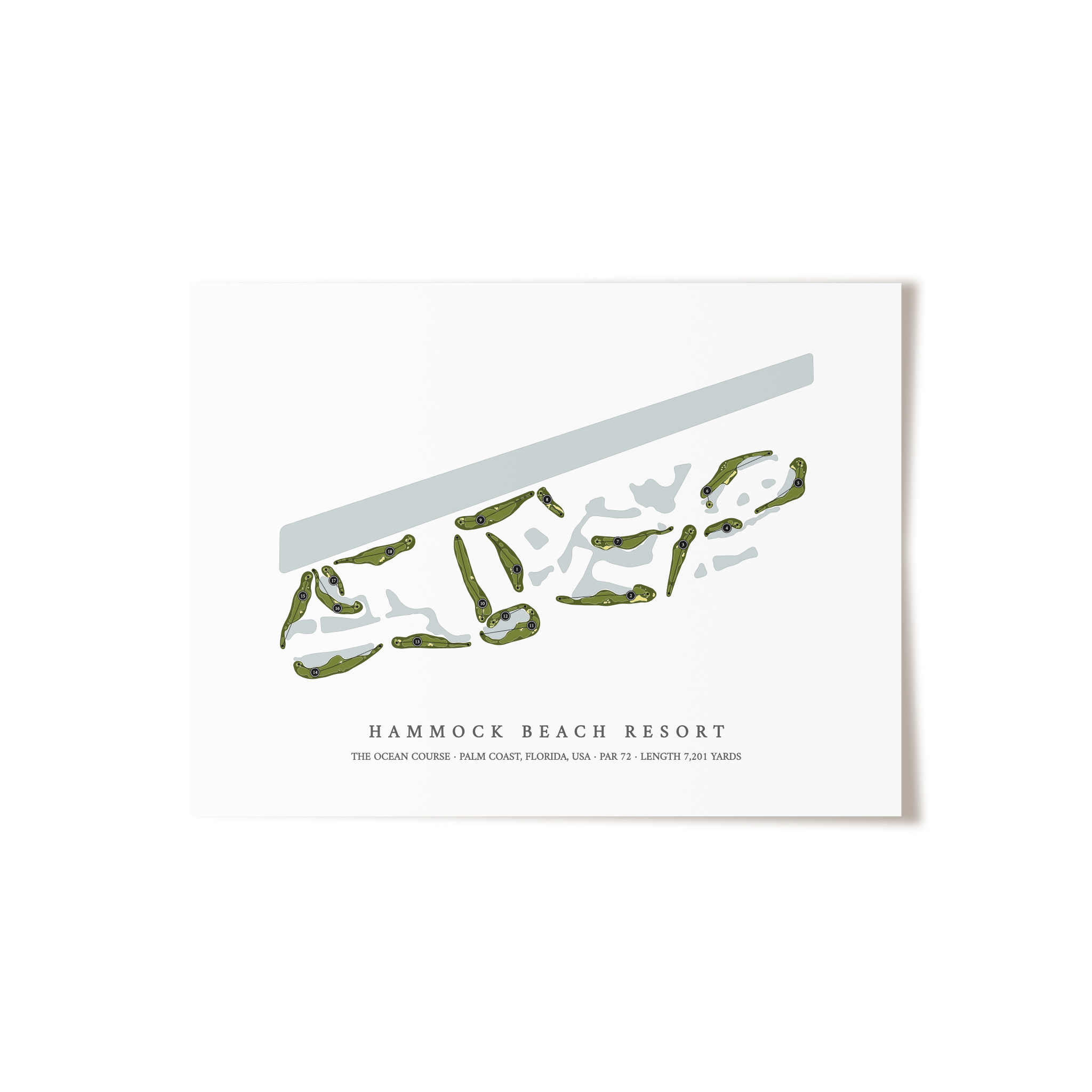Hammock Beach Resort - The Ocean Course | Golf Course Map | Unframed