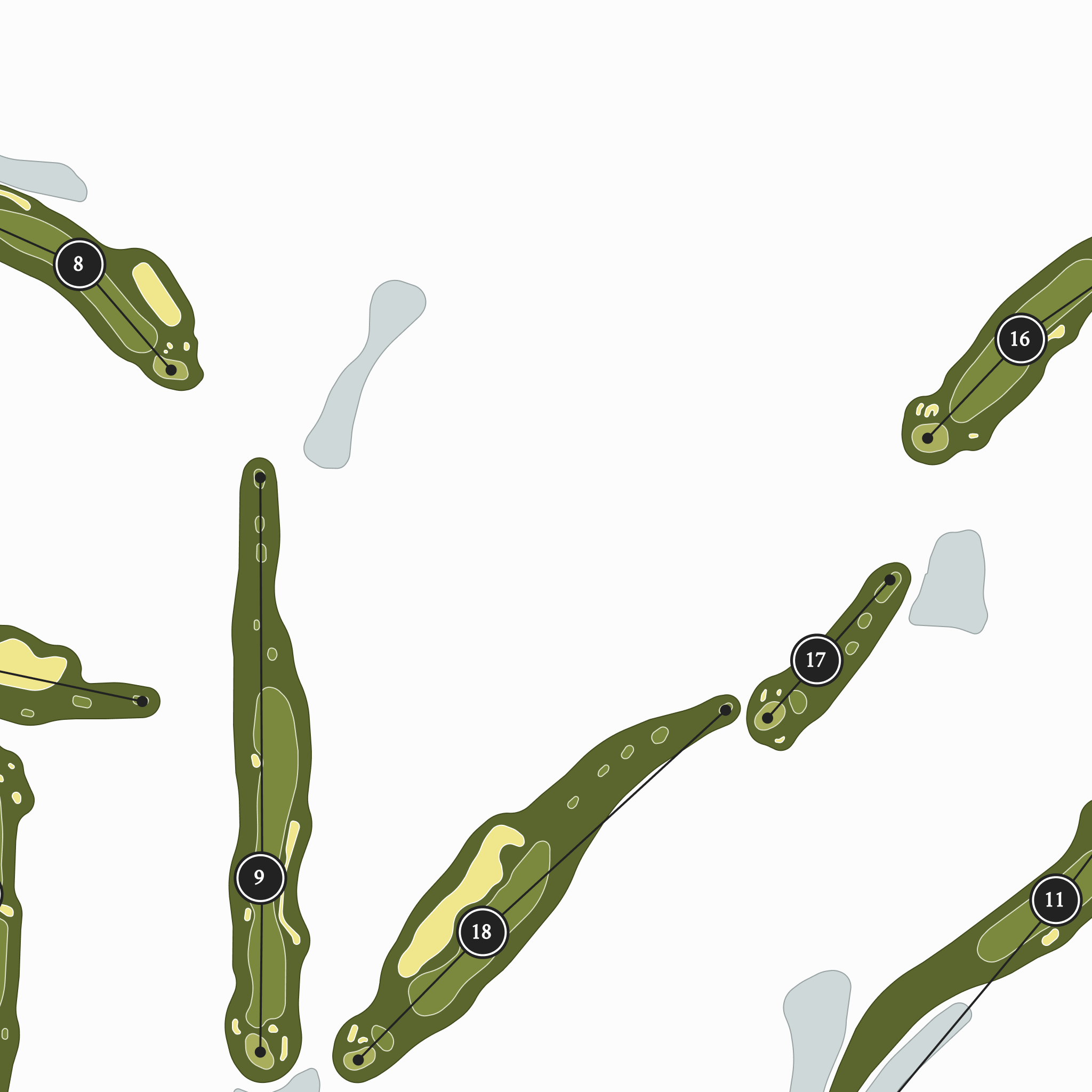 Hampton Hall Club | Golf Course Print | Close Up