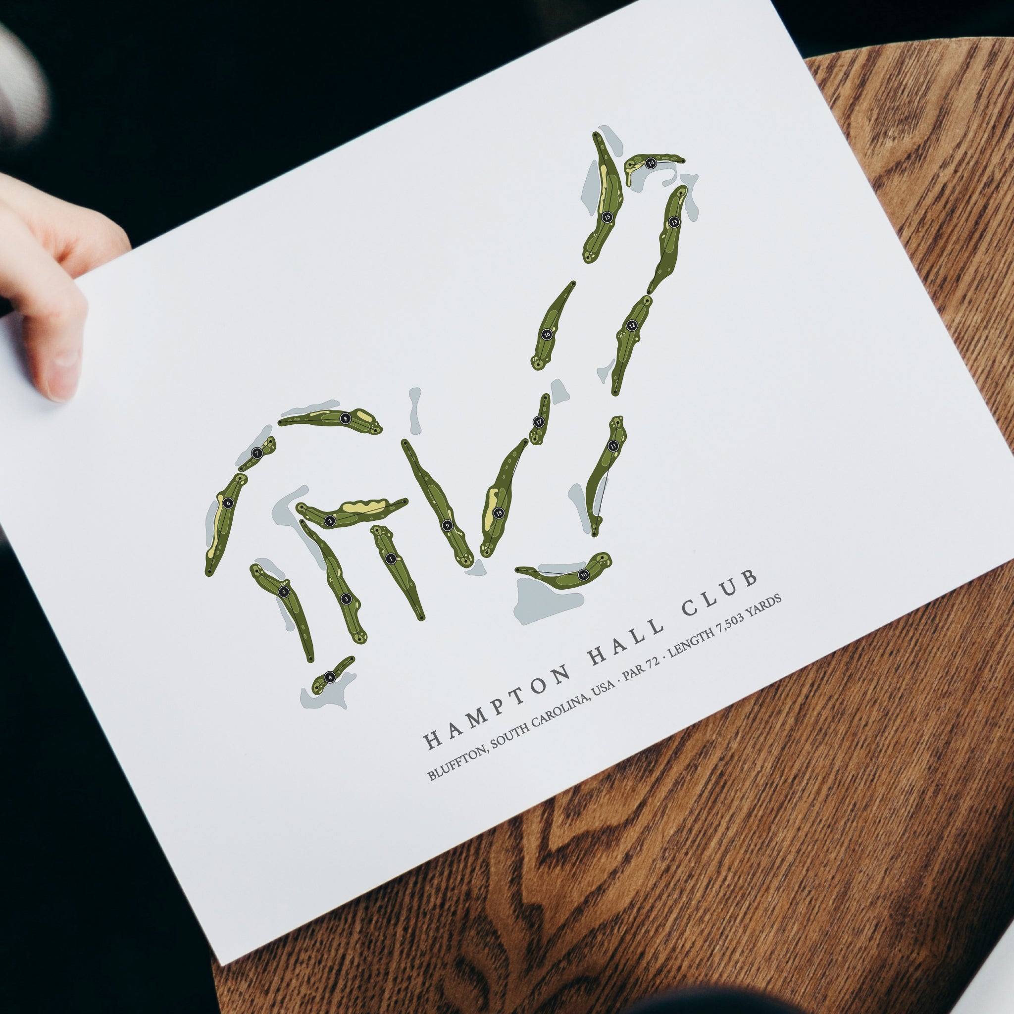 Hampton Hall Club | Golf Course Print | With Laptop