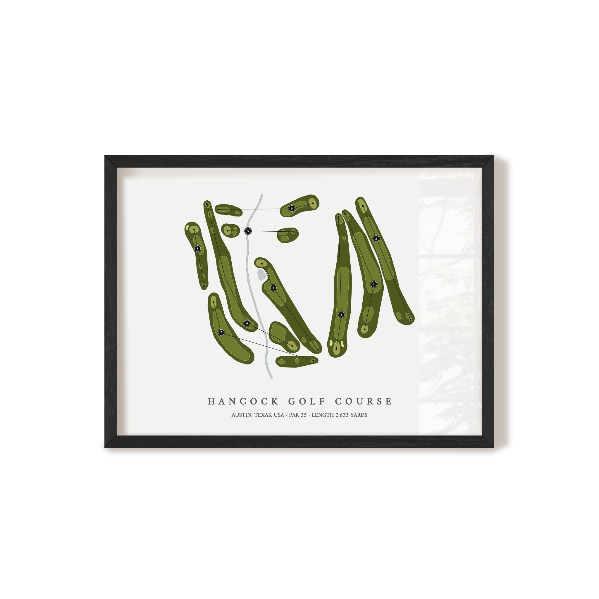 Hancock Golf Course | Golf Course Map | Black Frame