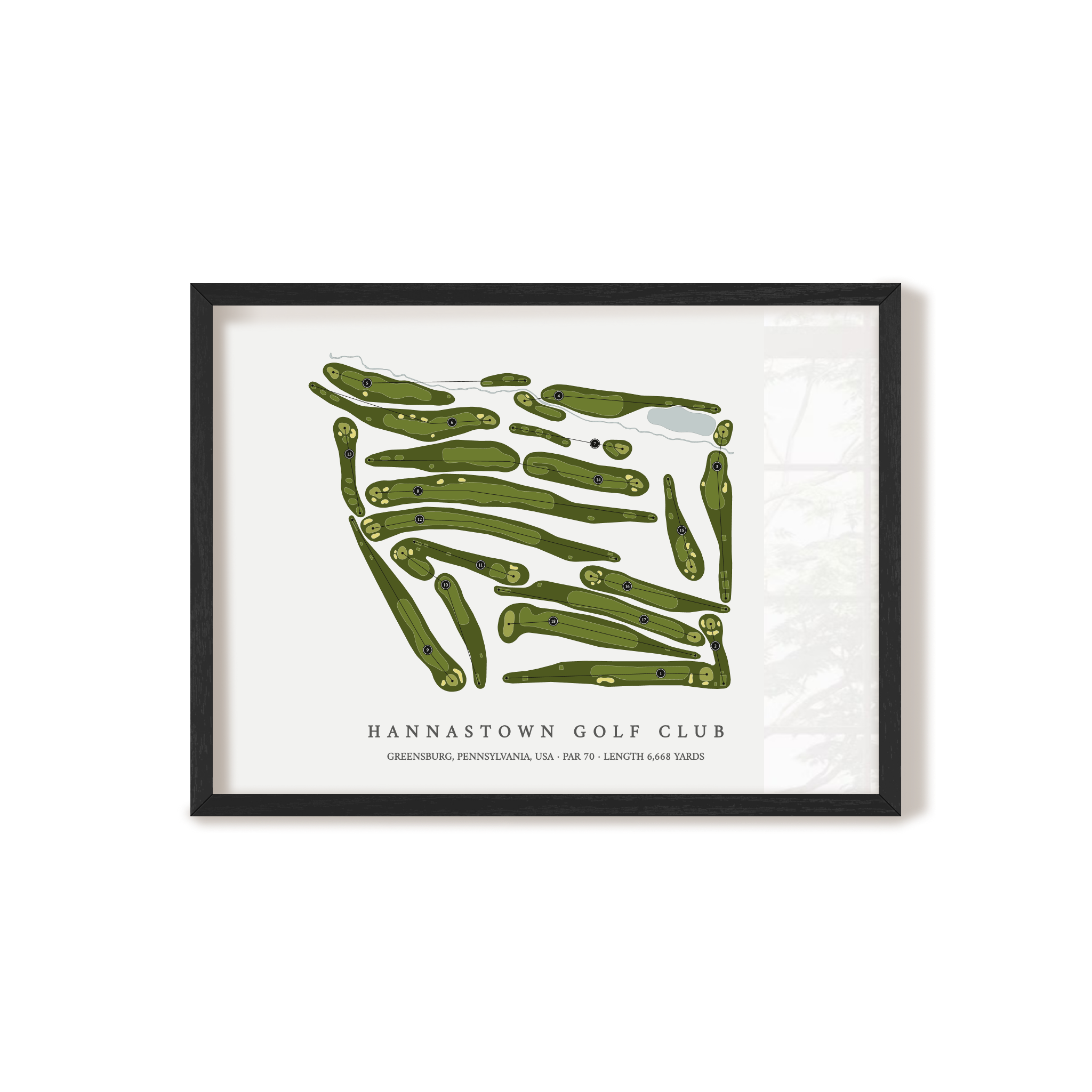 Hannastown Golf Club | Golf Course Map | Black Frame