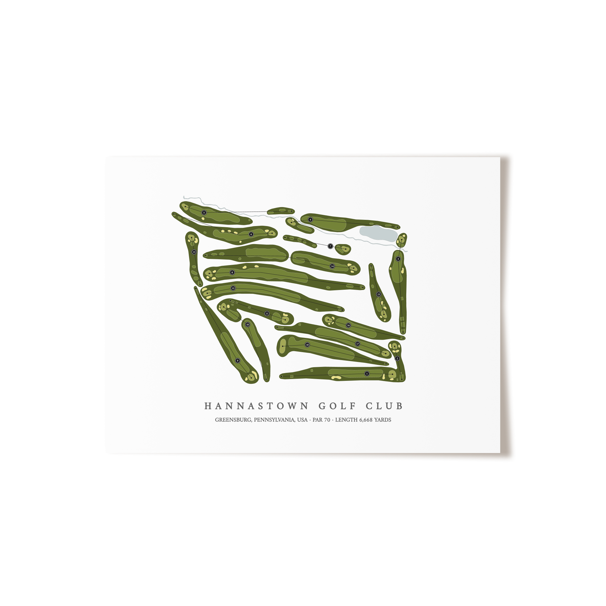 Hannastown Golf Club | Golf Course Map | Unframed