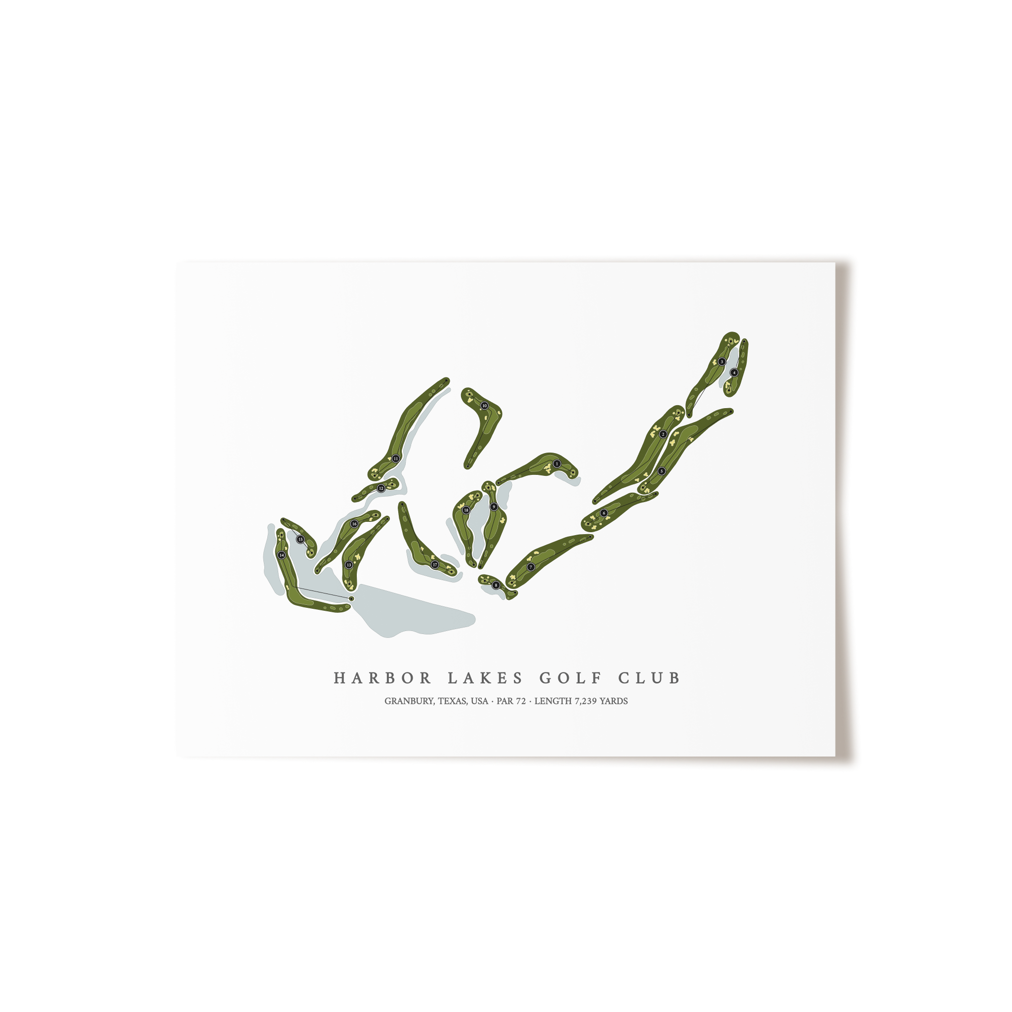 Harbor Lakes Golf Club | Golf Course Map | Unframed