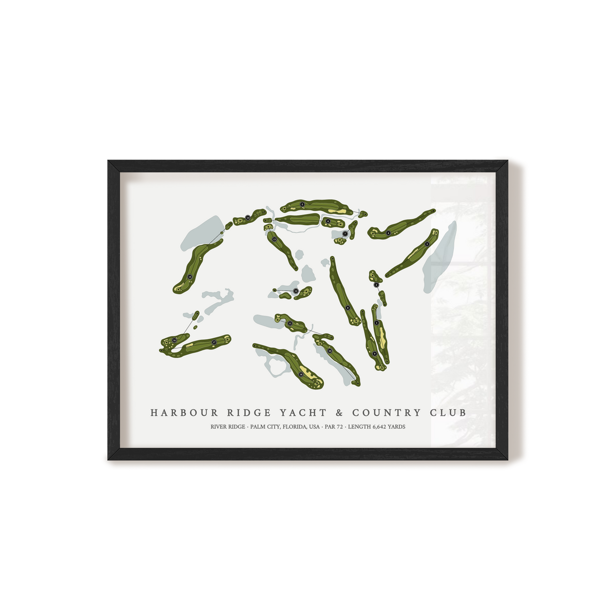Harbour Ridge Yacht & Country Club - River Ridge | Golf Course Map | Black Frame