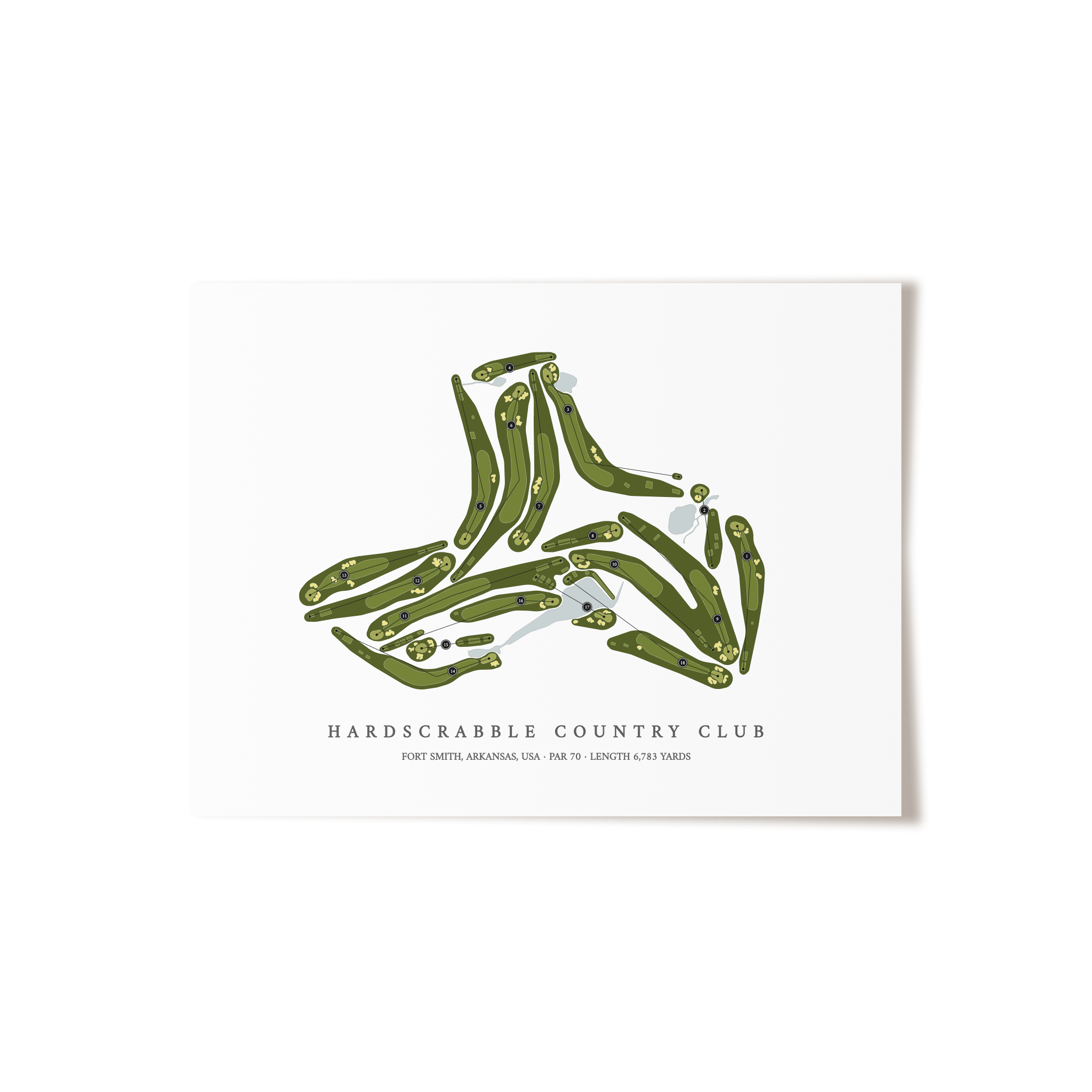 Hardscrabble Country Club | Golf Course Map | Unframed