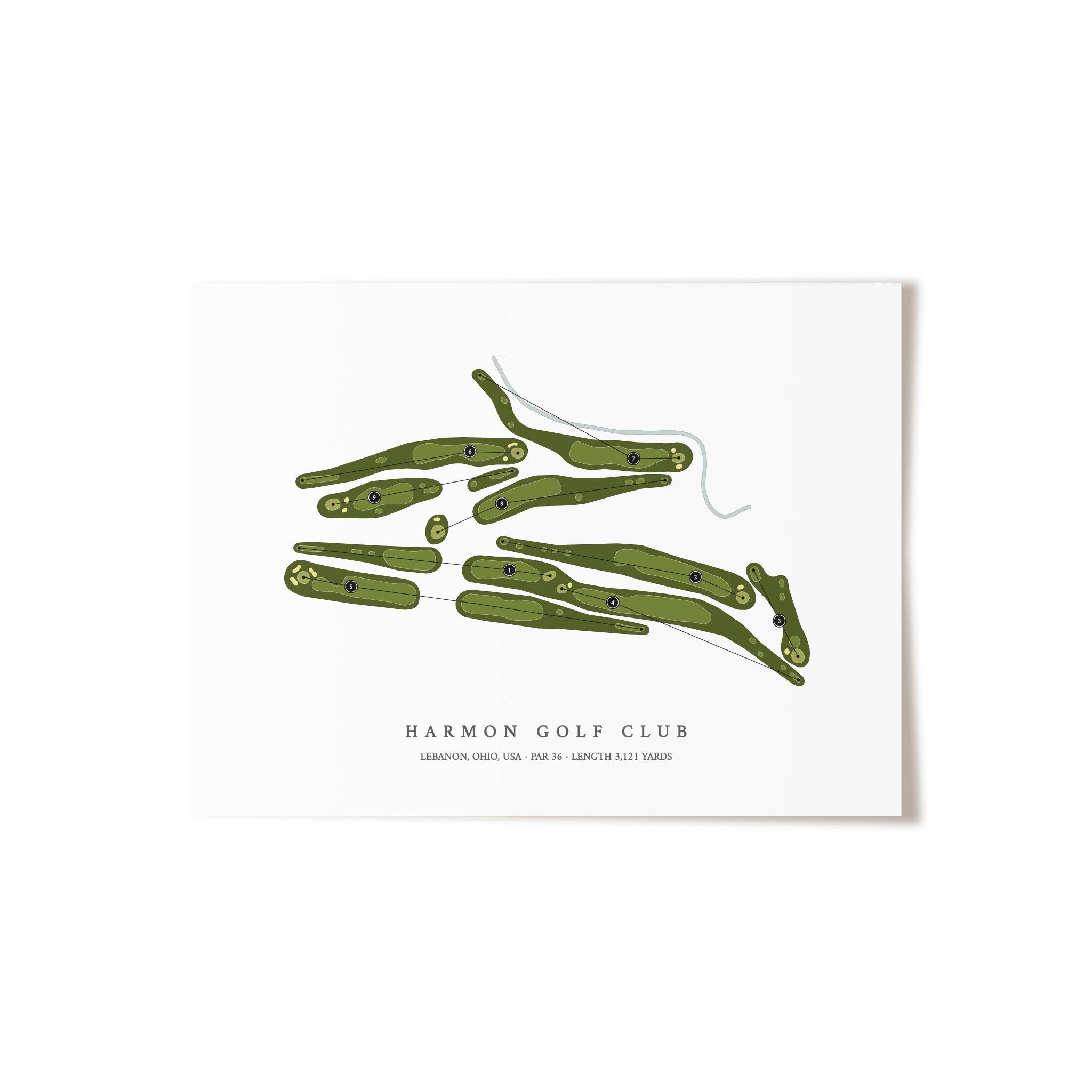 Harmon Golf Club | Golf Course Map | Unframed