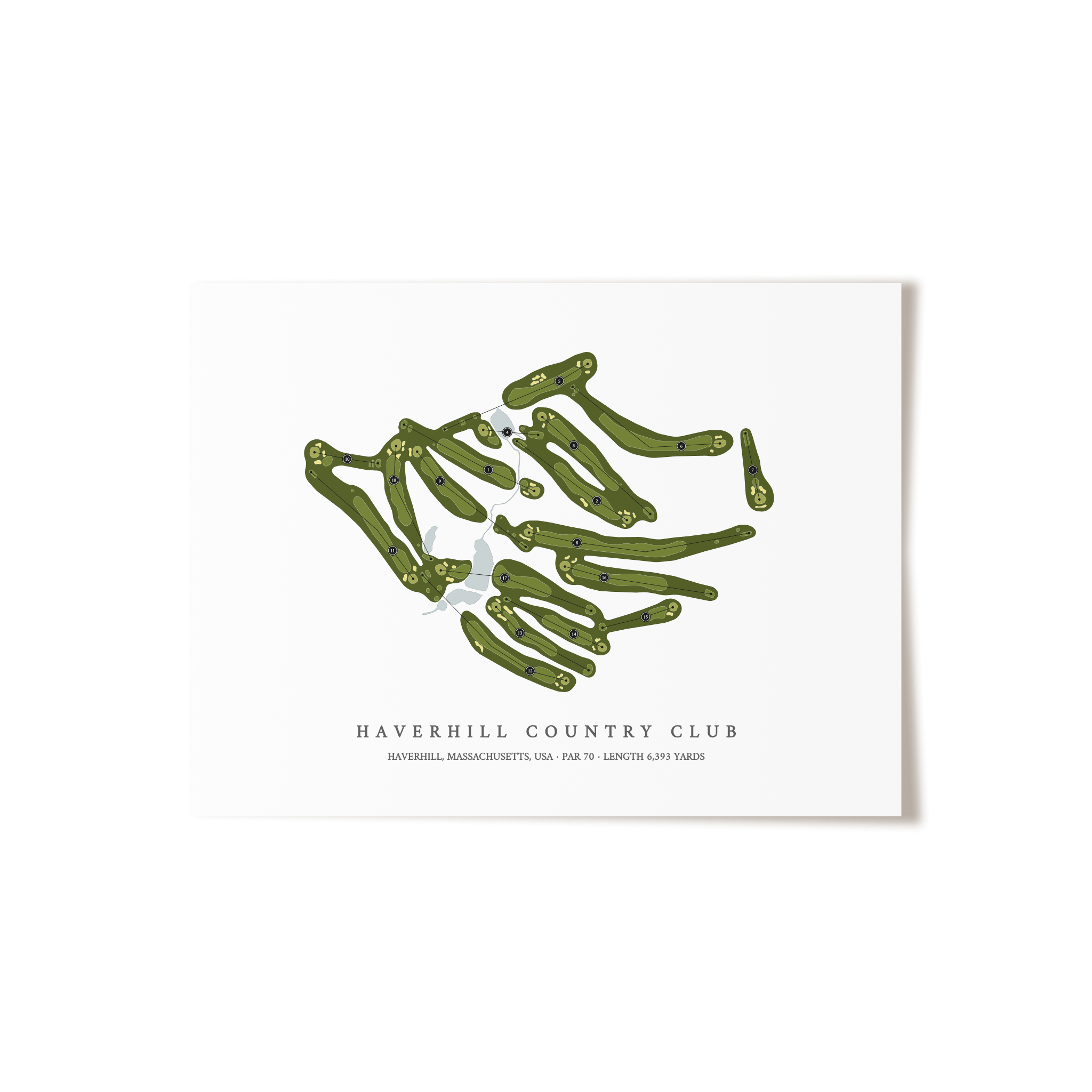 Haverhill Country Club | Golf Course Map | Unframed