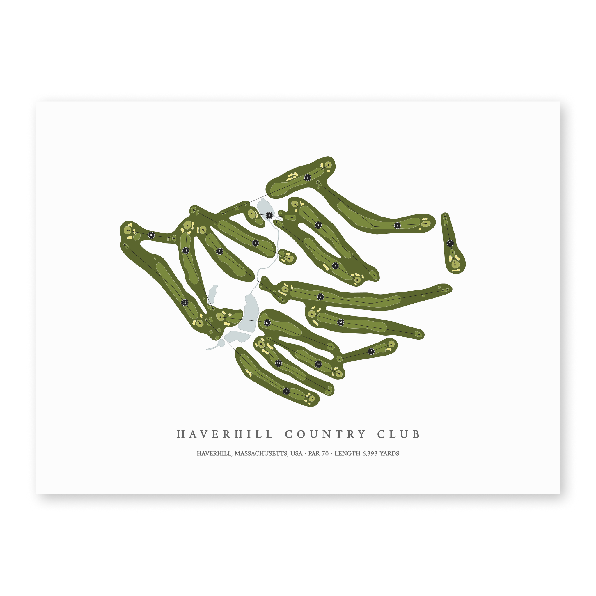 Haverhill Country Club | Golf Course Map | Unframed