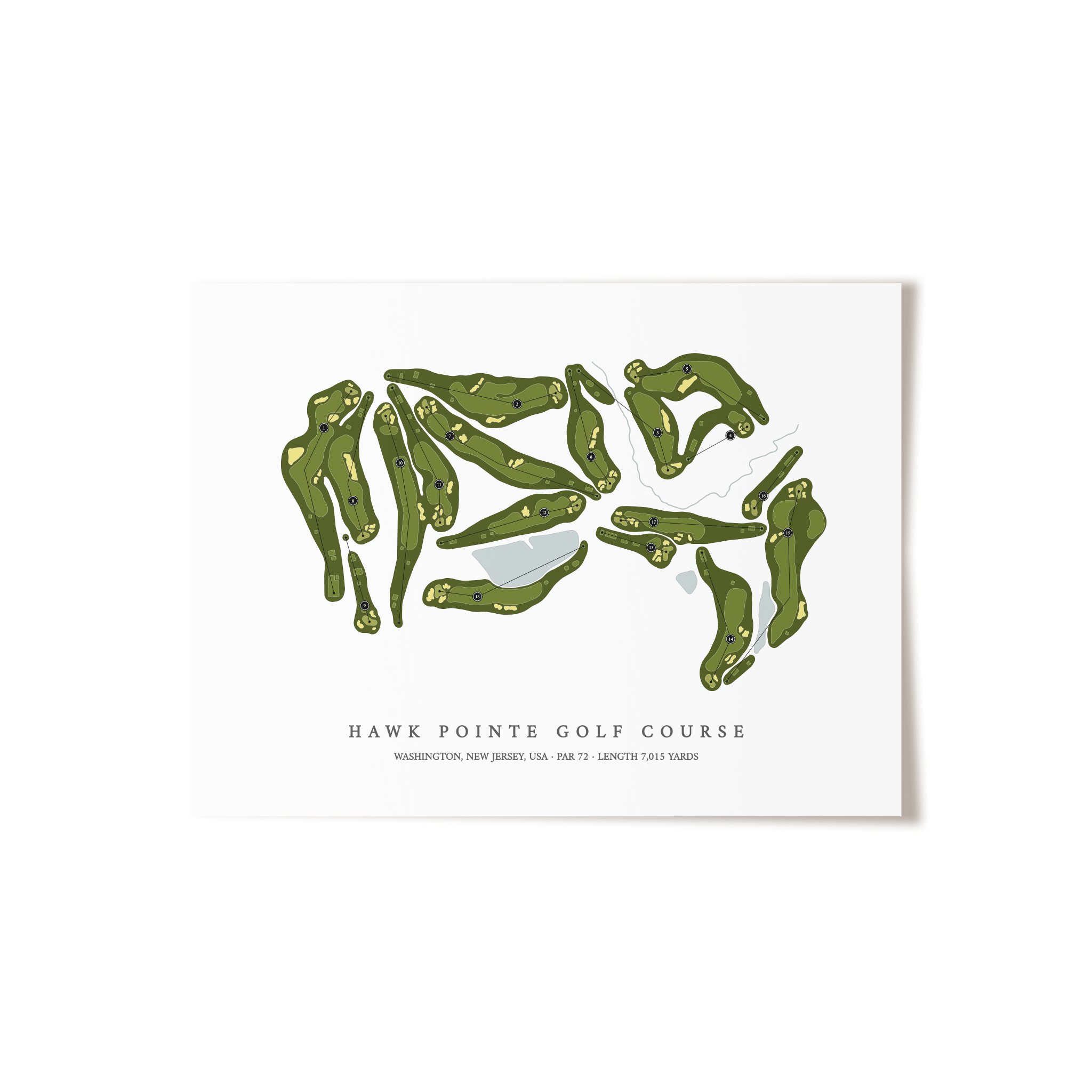 Hawk Pointe Golf Course | Golf Course Map | Unframed