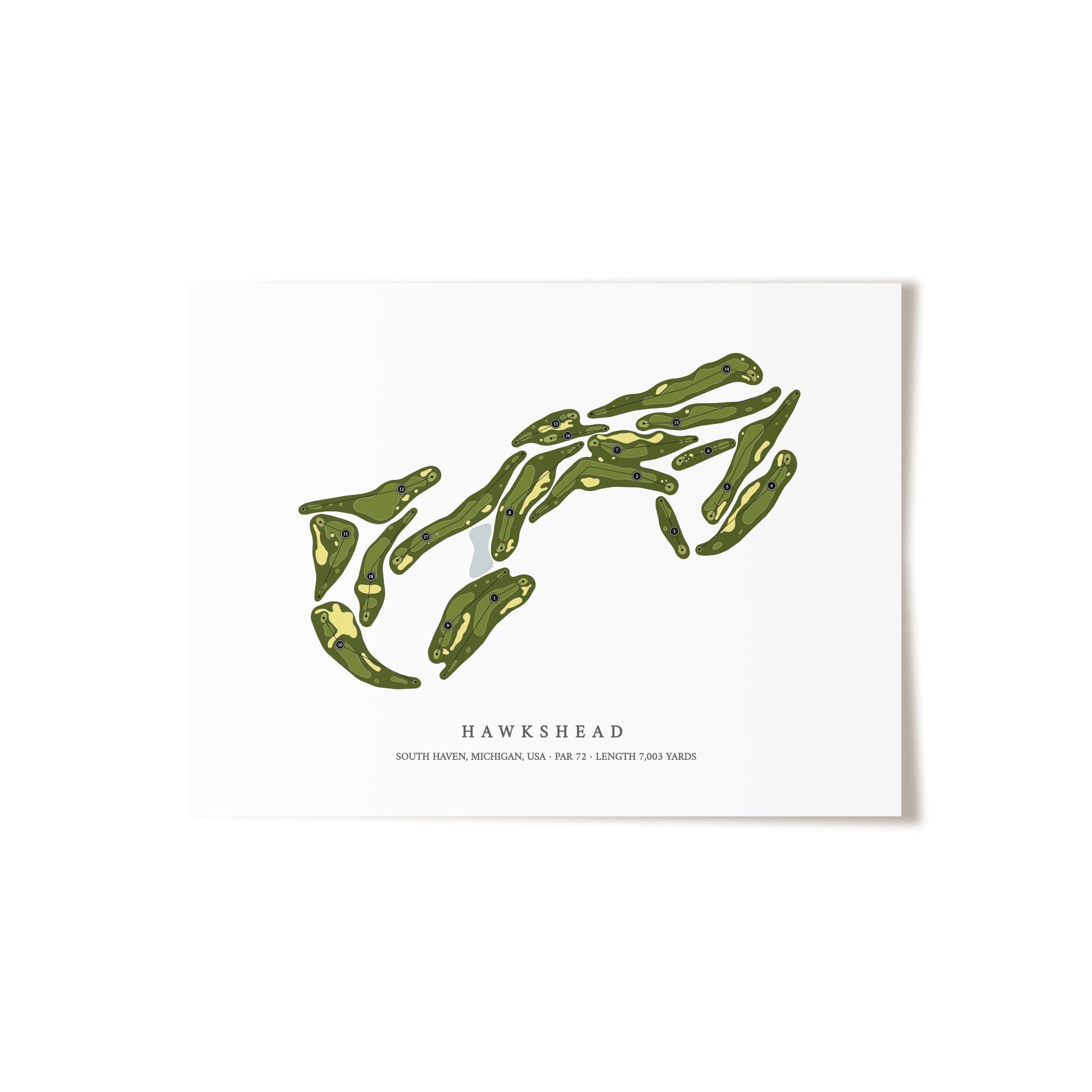HawksHead | Golf Course Map | Unframed