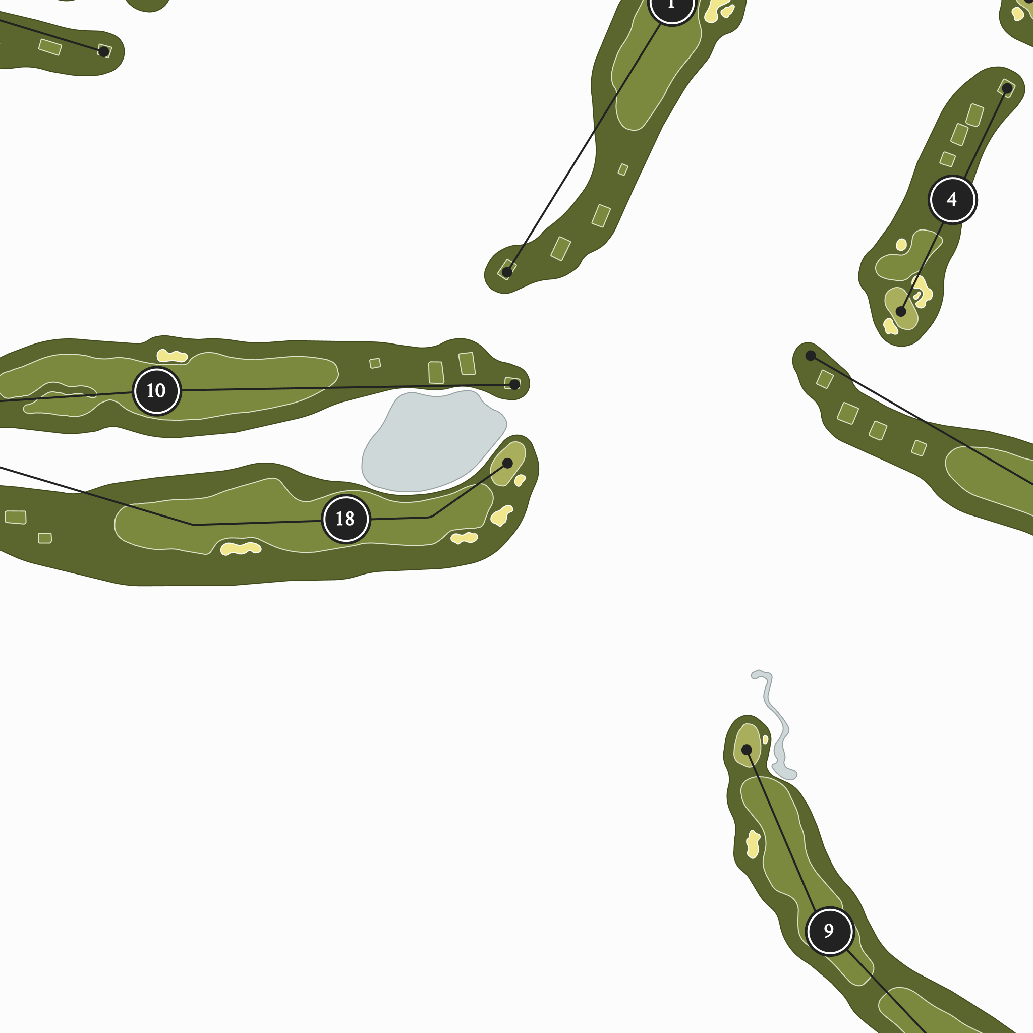 Hawks Landing Golf Club | Golf Course Print | Close Up