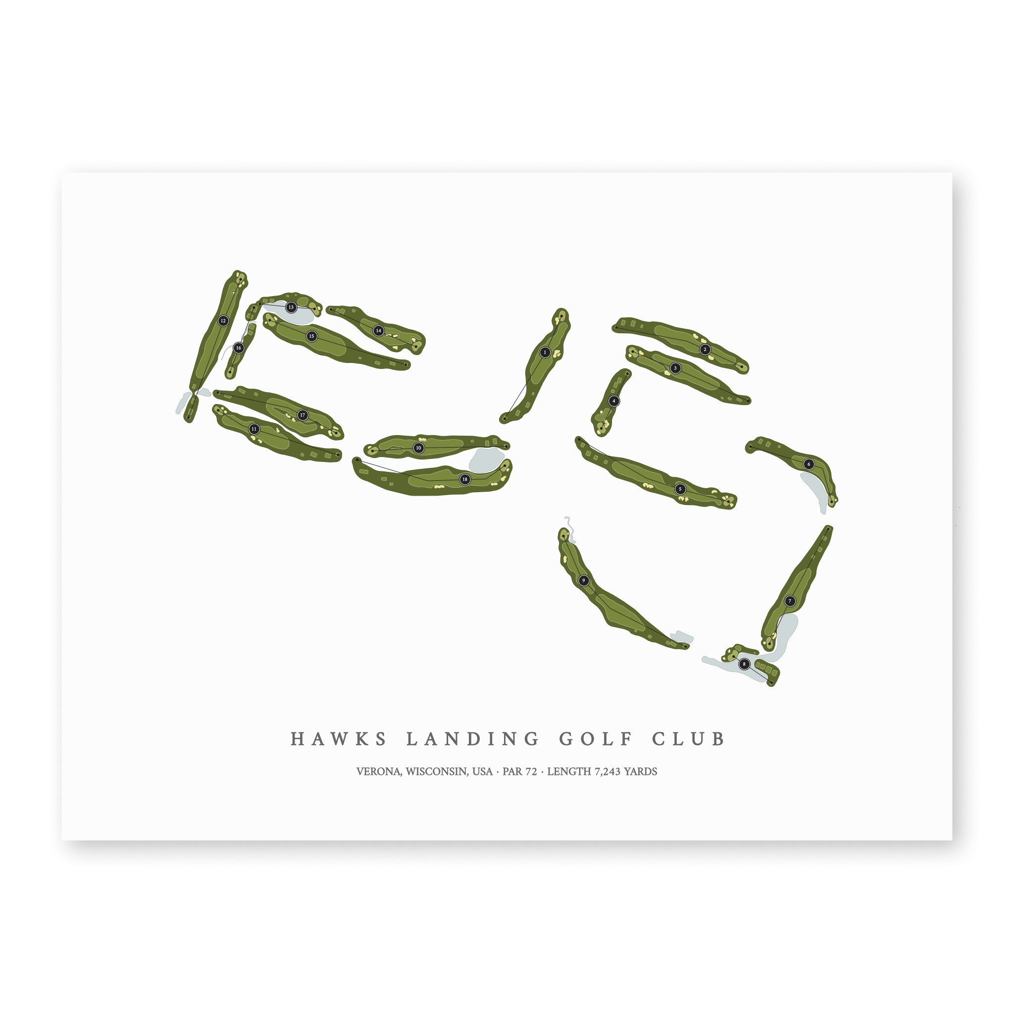 Hawks Landing Golf Club | Golf Course Print | Unframed