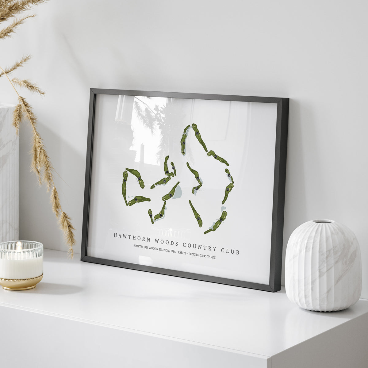 Hawthorn Woods Country Club | Golf Course Print | On Table