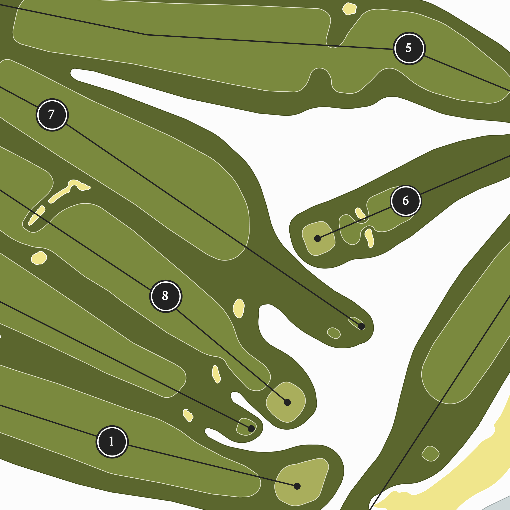 Hay Harbor Golf Club | Heritage Style Golf Course Print | Close Up