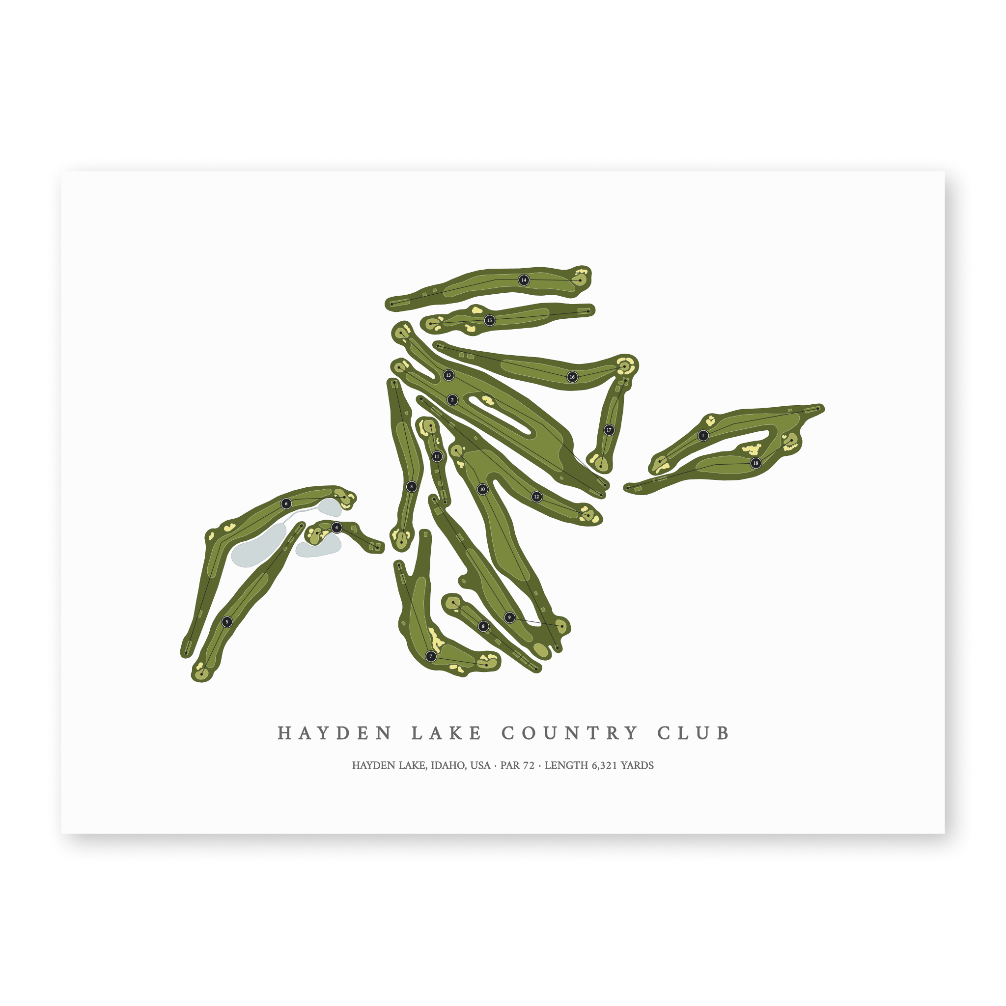 Hayden Lake Country Club | Golf Course Print | Unframed