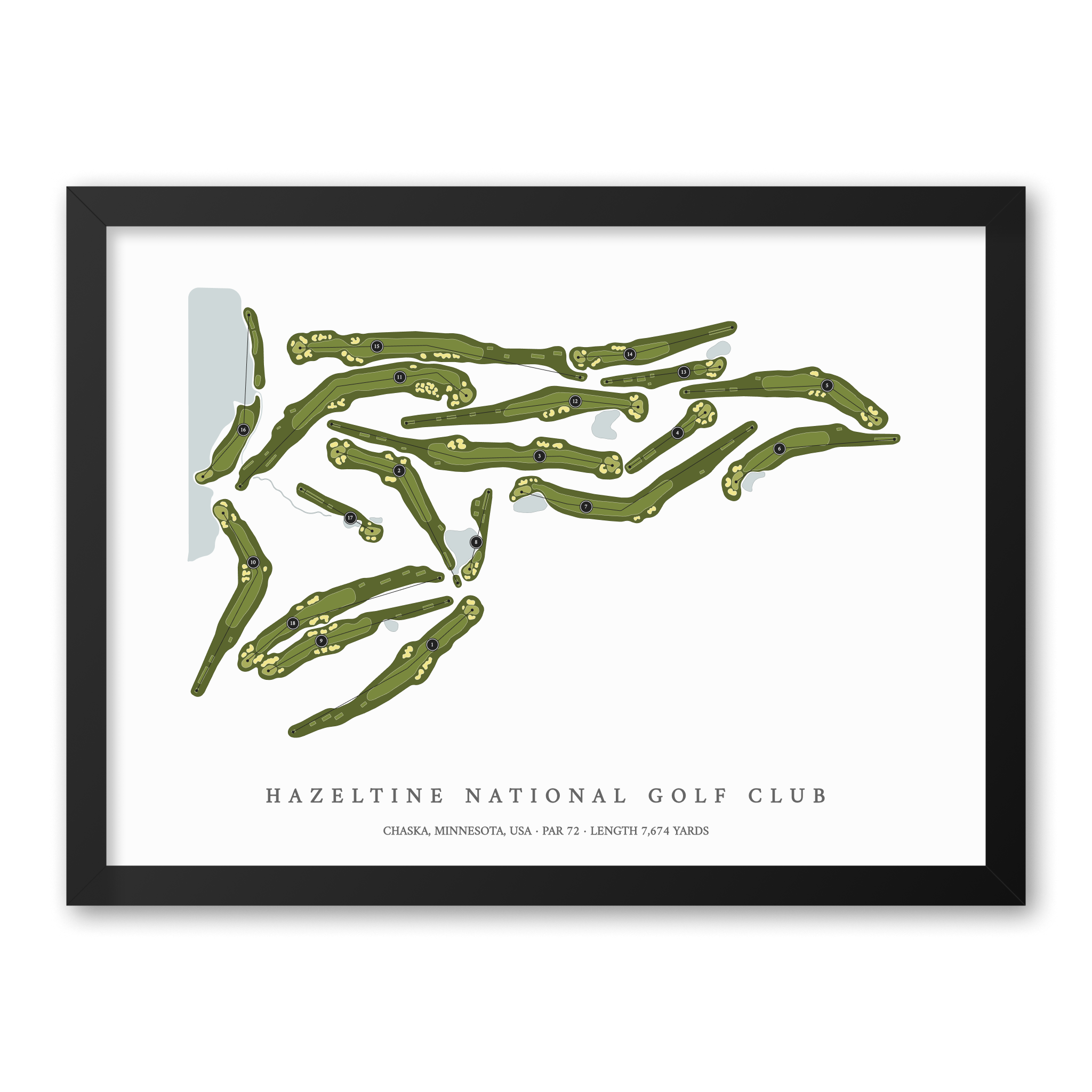 Hazeltine National Golf Club | Golf Course Print | Black Frame