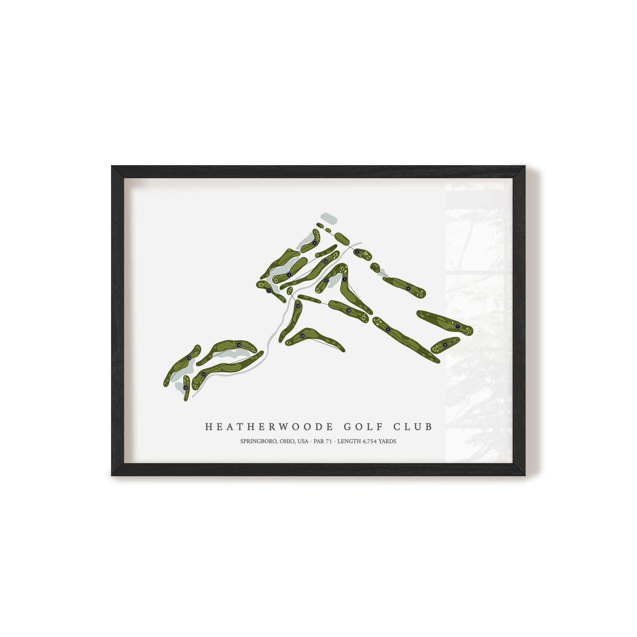 Heatherwoode Golf Club | Golf Course Map | Black Frame