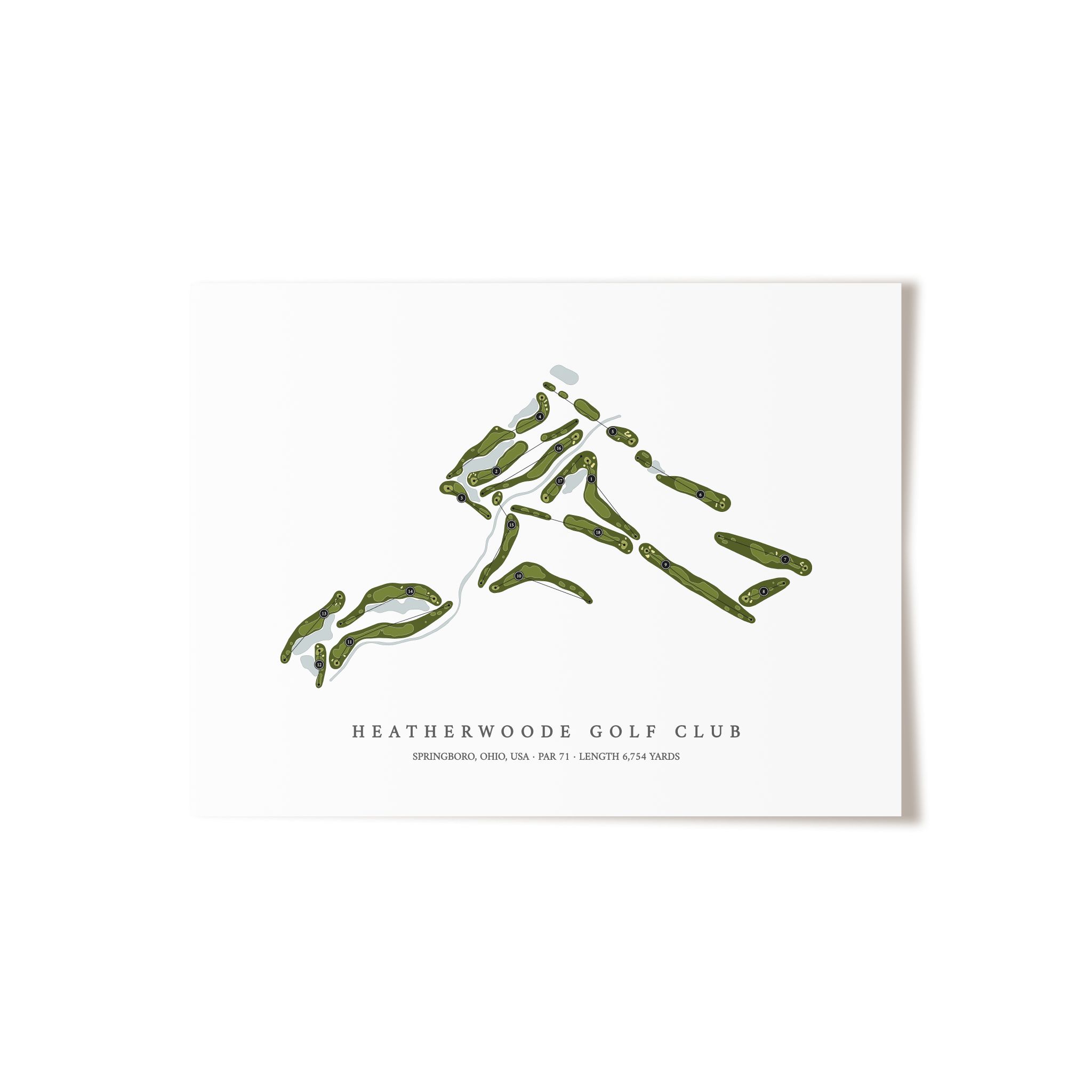 Heatherwoode Golf Club | Golf Course Map | Unframed