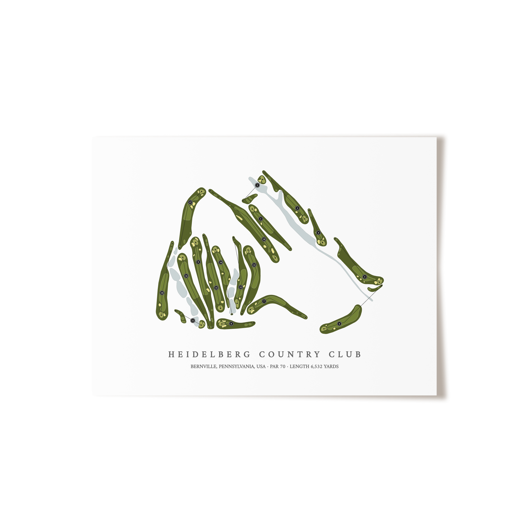 Heidelberg Country Club | Golf Course Map | Unframed