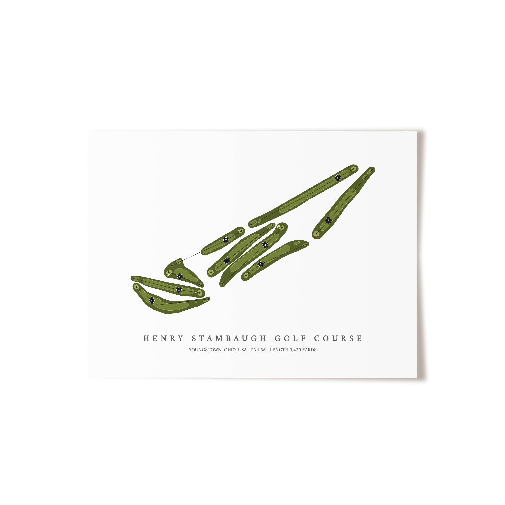 Henry Stambaugh Golf Course | Golf Course Map | Unframed