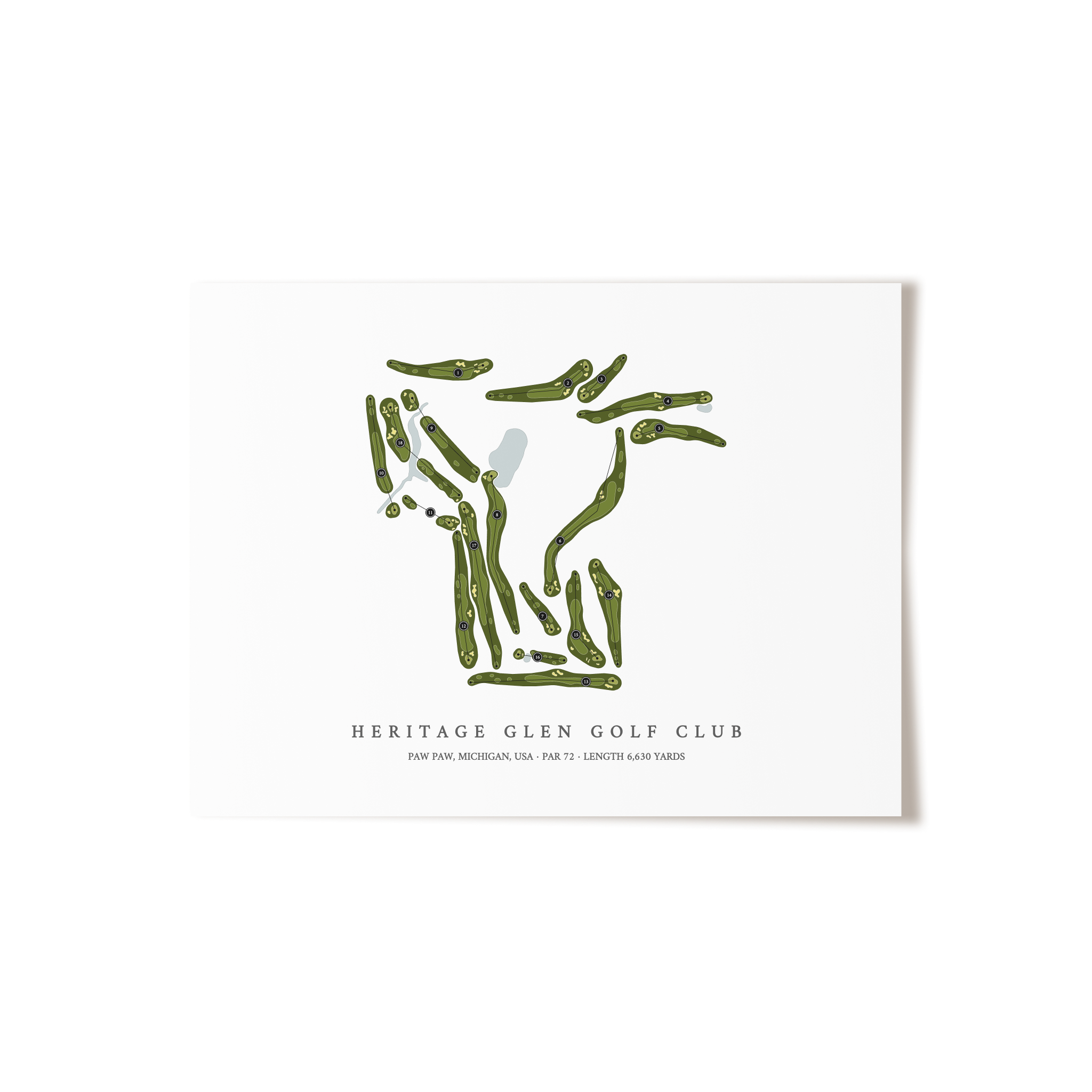 Heritage Glen Golf Club | Golf Course Map | Unframed