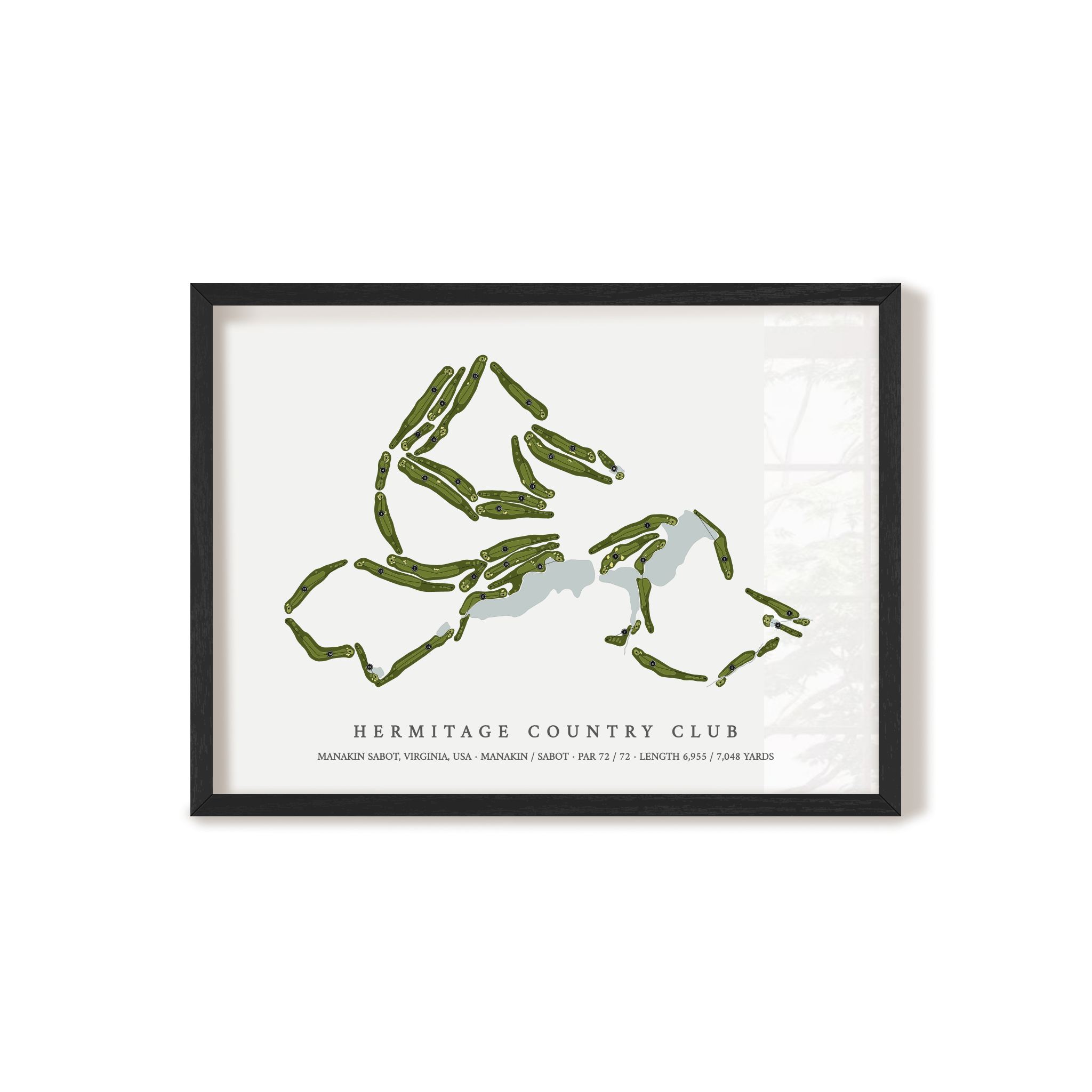 Hermitage Country Club | Golf Course Print | Black Frame