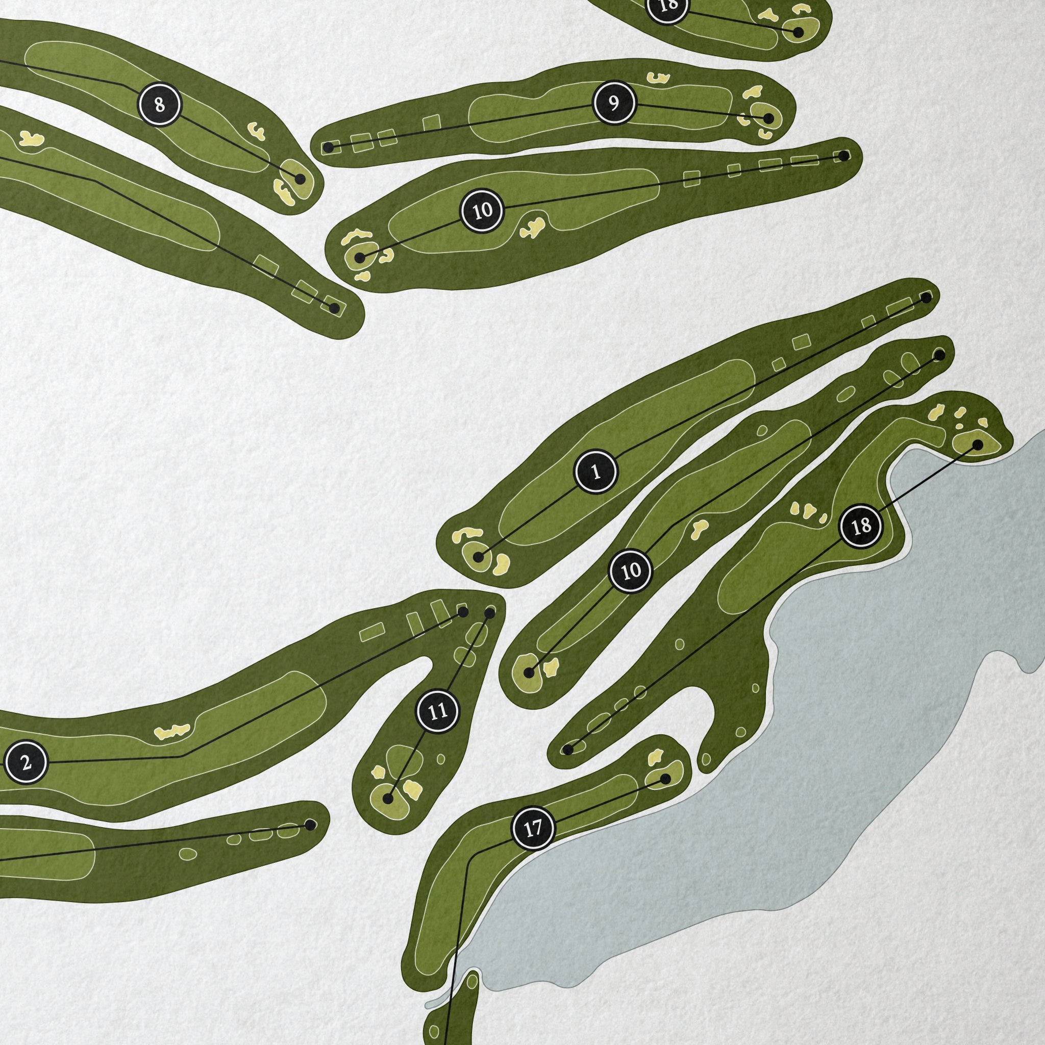 Hermitage Country Club | Golf Course Print | Close Up