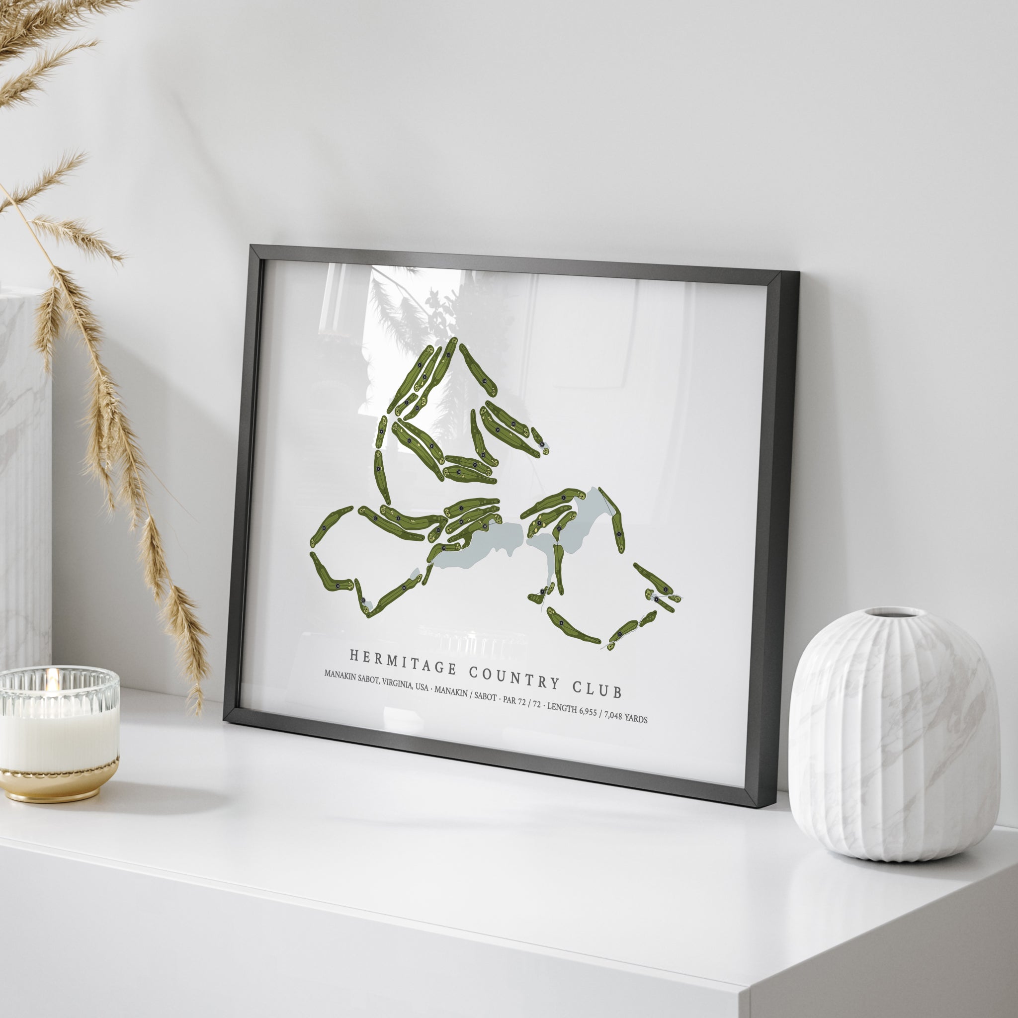 Hermitage Country Club | Golf Course Print | On Table