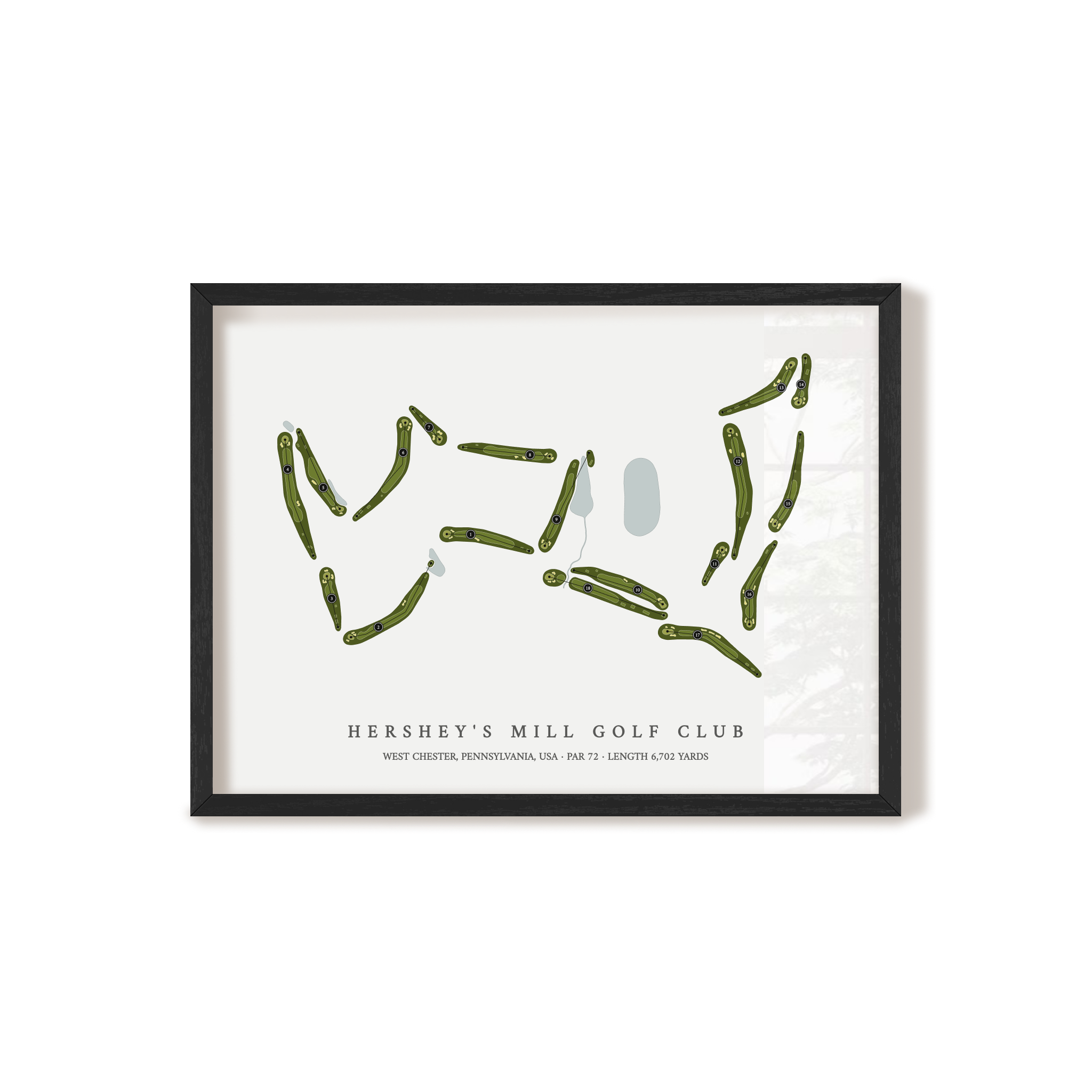 Hersheys Mill Golf Club | Golf Course Map | Black Frame