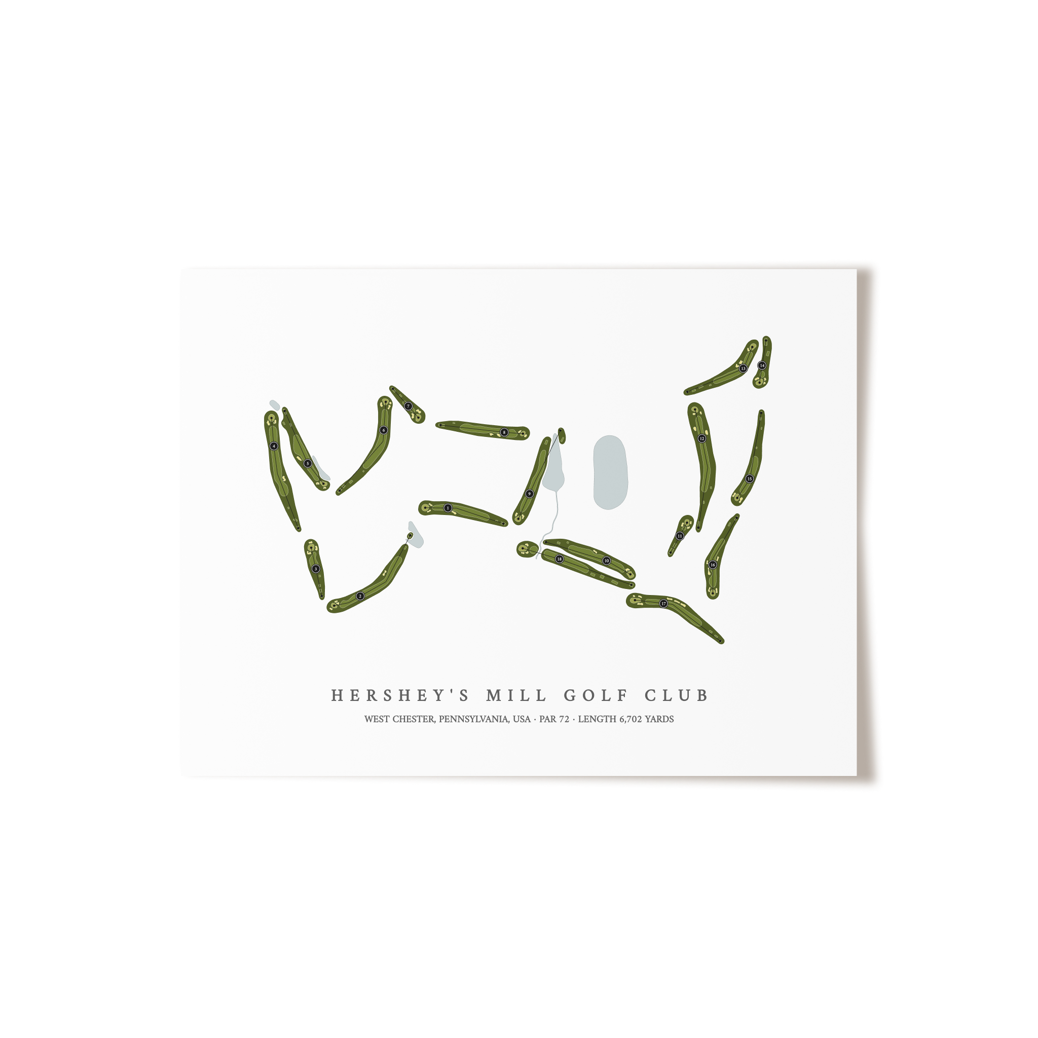 Hersheys Mill Golf Club | Golf Course Map | Unframed