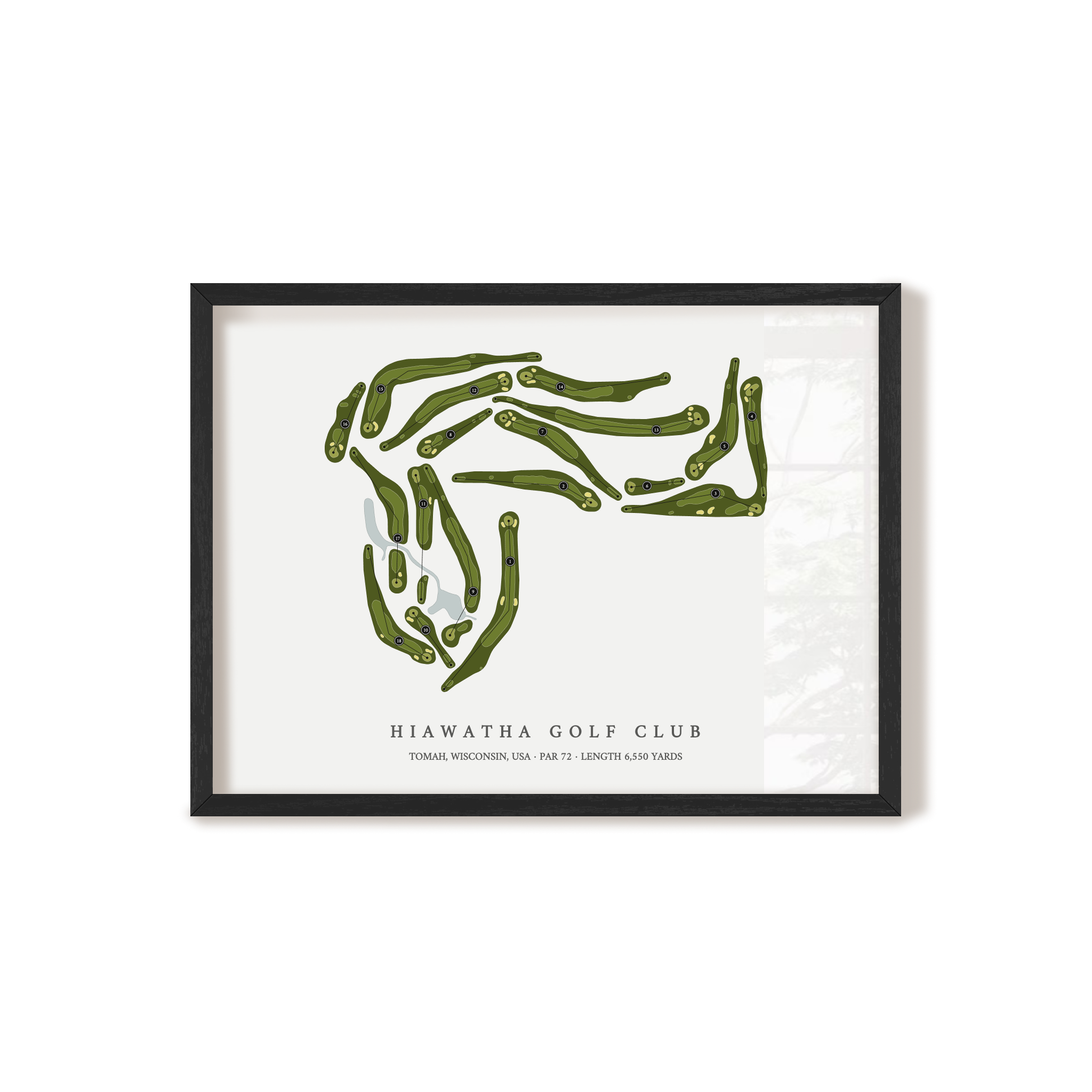 Hiawatha Golf Club | Golf Course Print | Black Frame