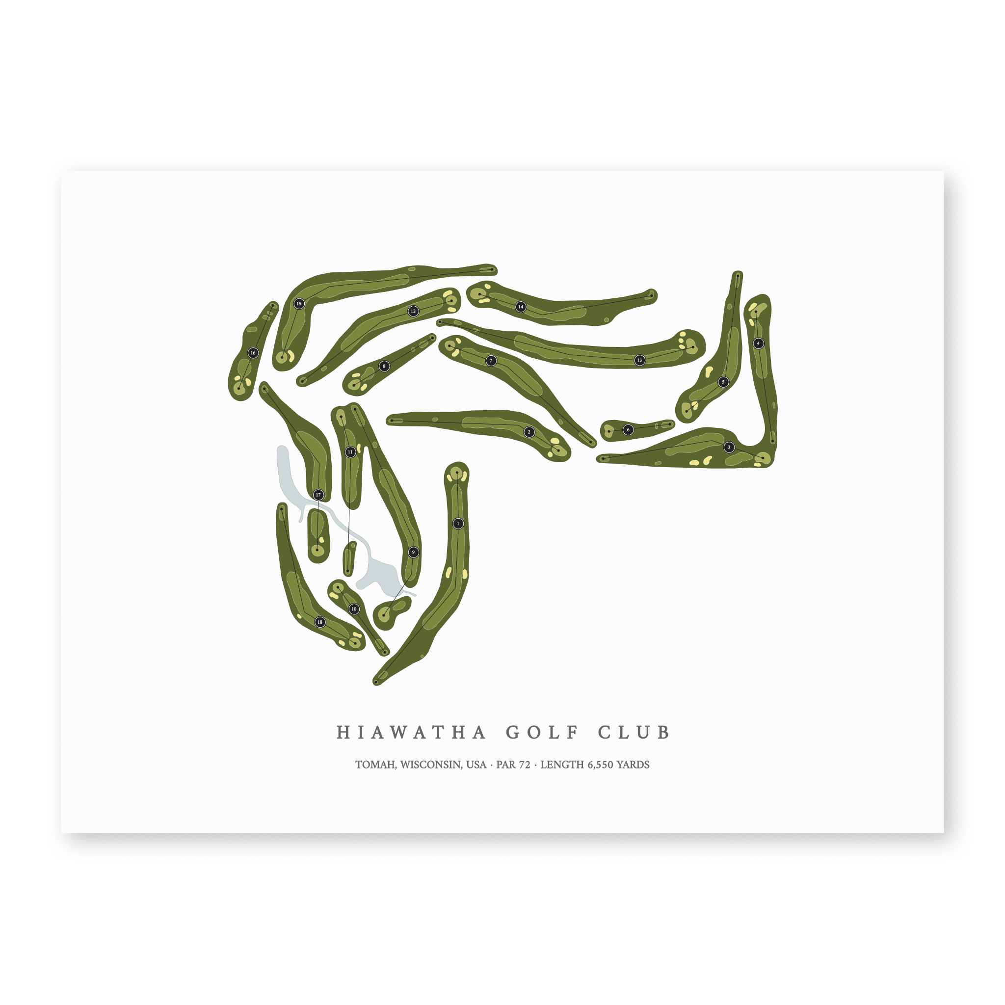 Hiawatha Golf Club | Golf Course Map | Unframed
