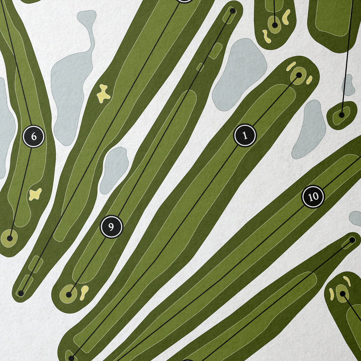Hiawatha Golf Course | Golf Course Print | Close Up