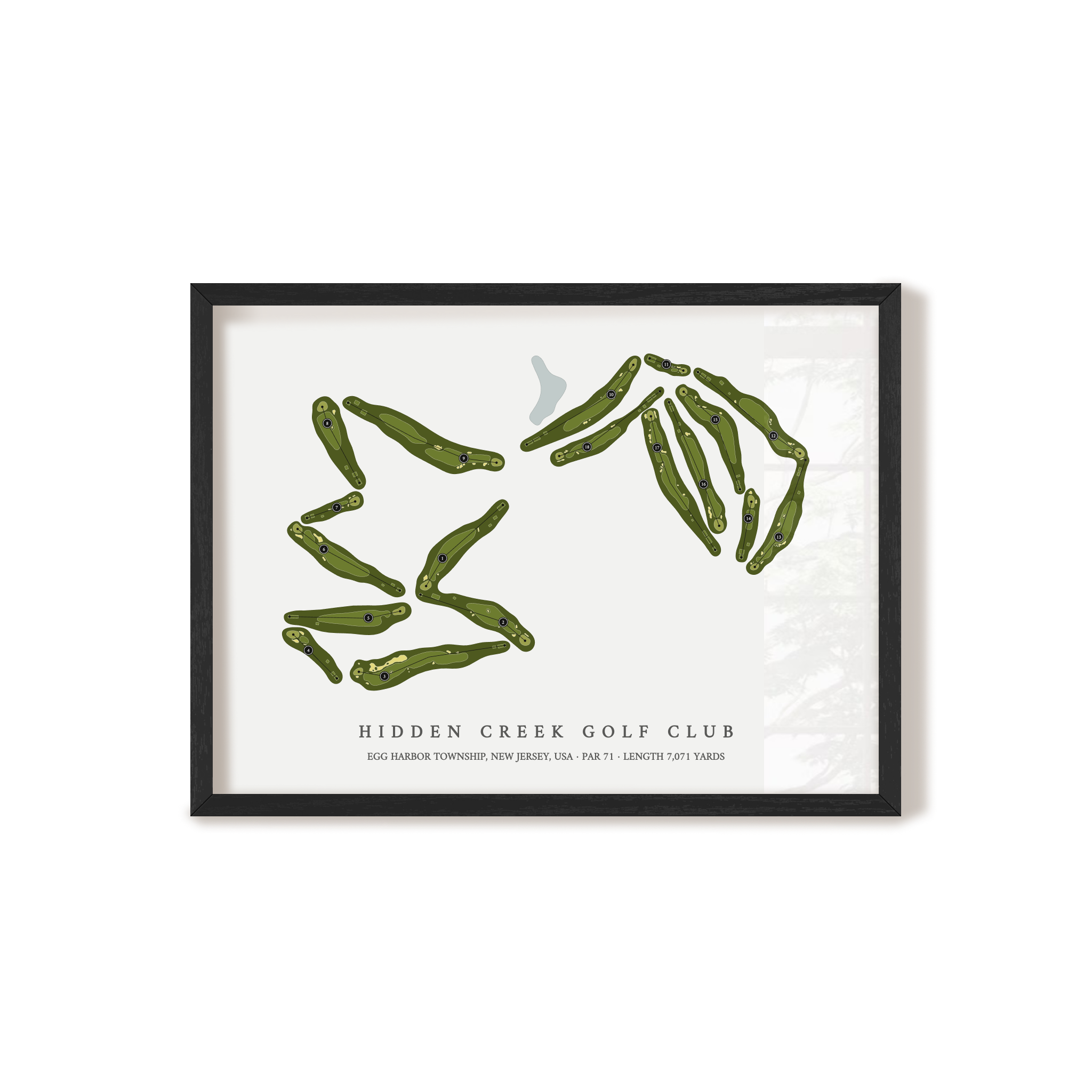 Hidden Creek Golf Club | Golf Course Map | Black Frame