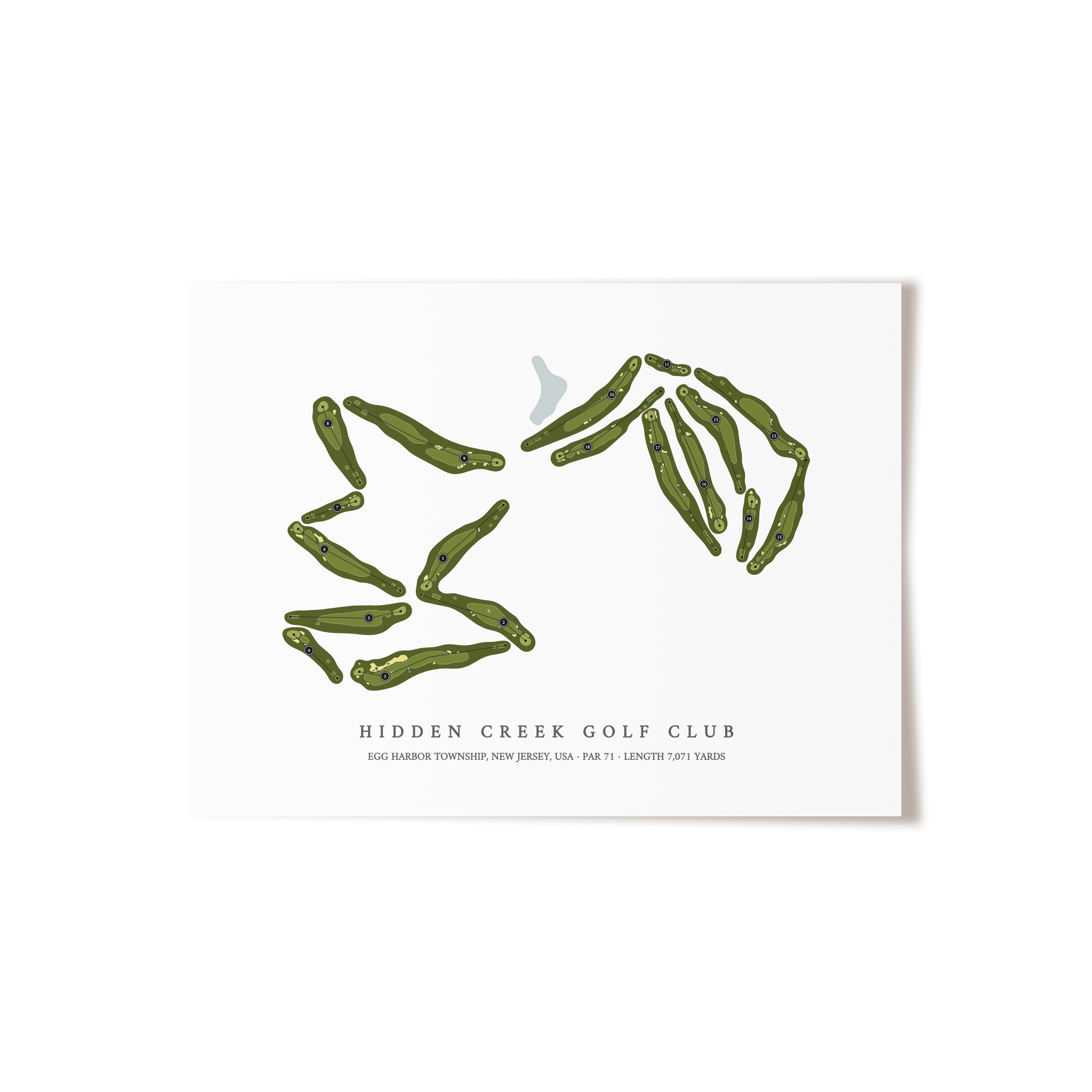 Hidden Creek Golf Club | Golf Course Map | Unframed