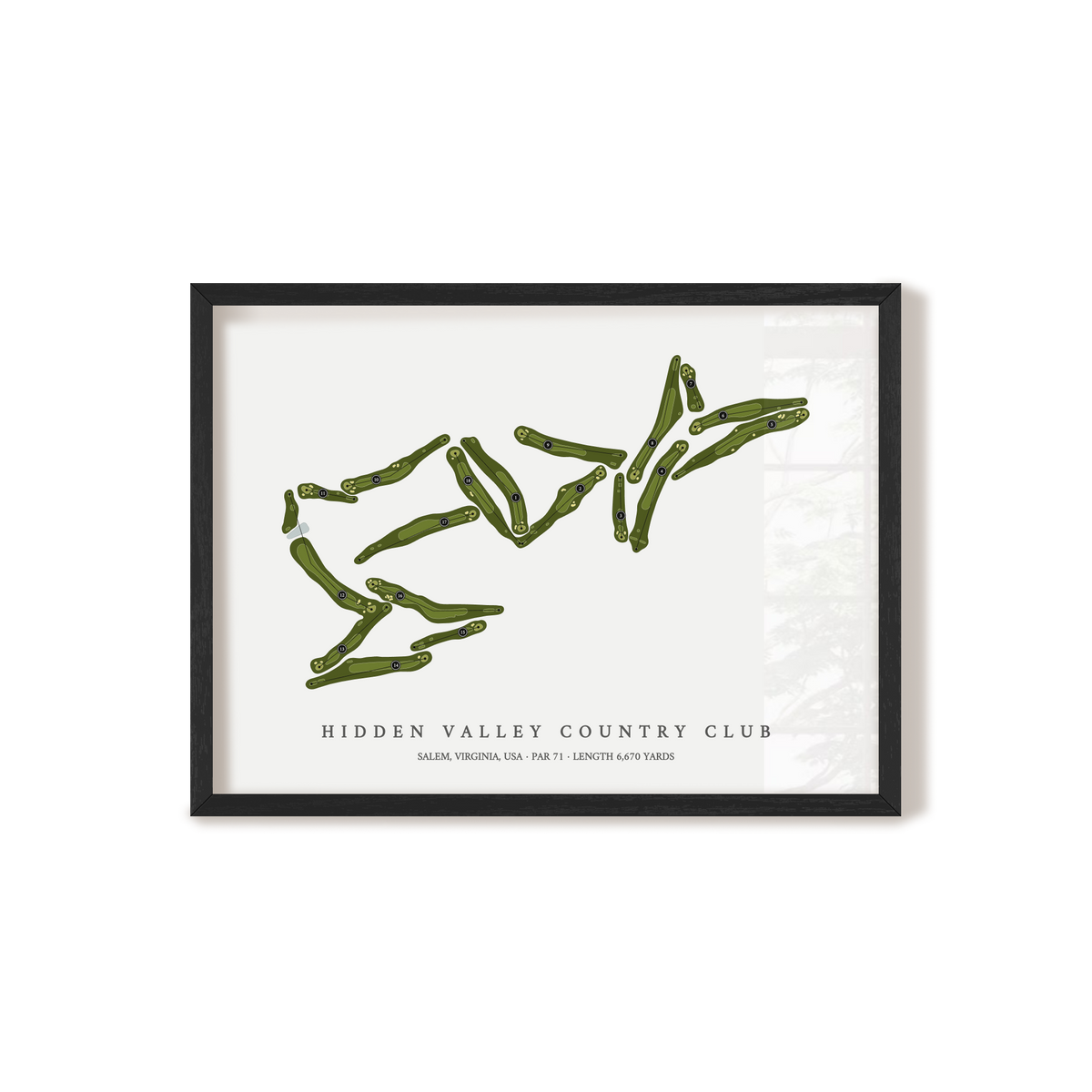 Hidden Valley Country Club | Golf Course Map | Black Frame