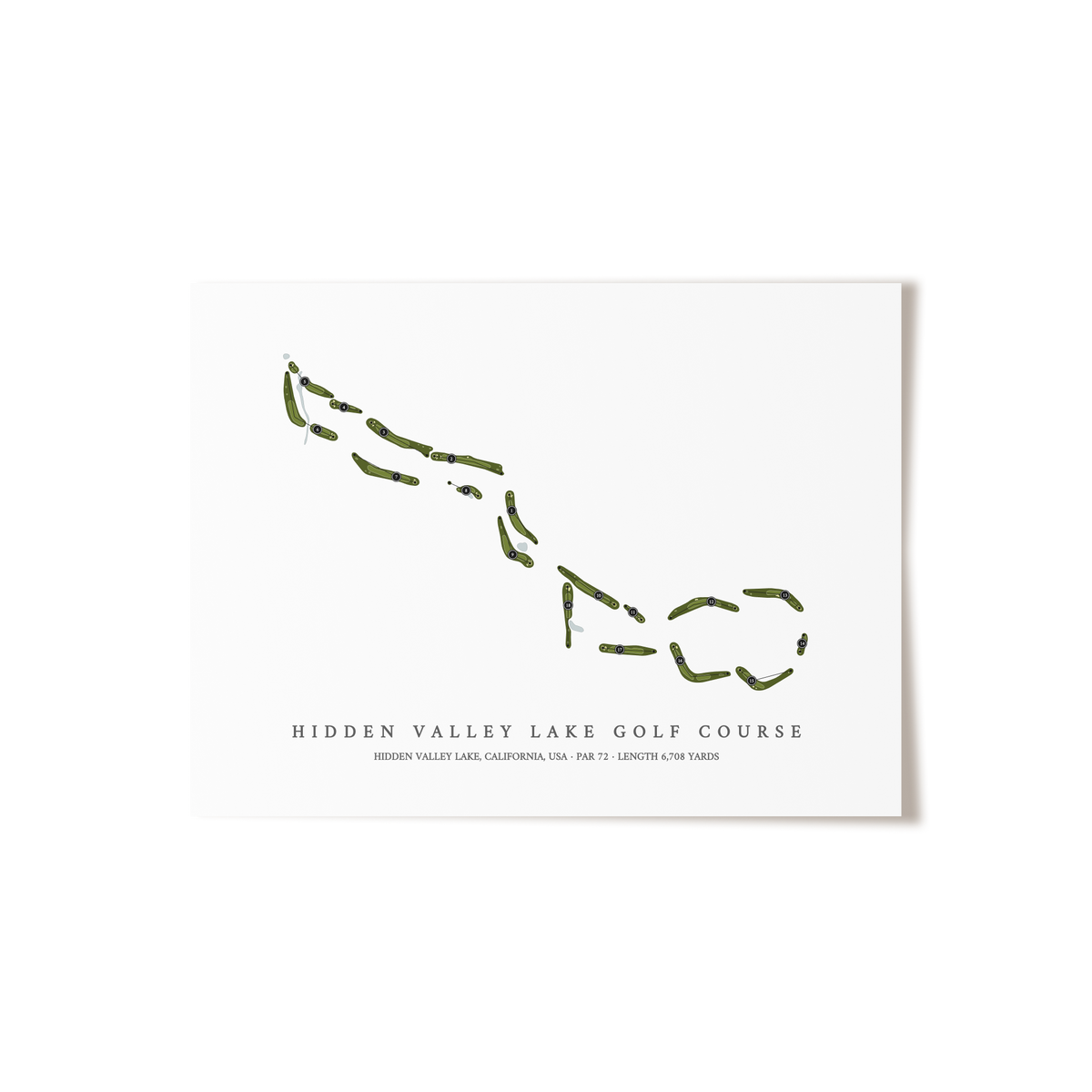 Hidden Valley Lake Golf Course | Golf Course Map | Unframed