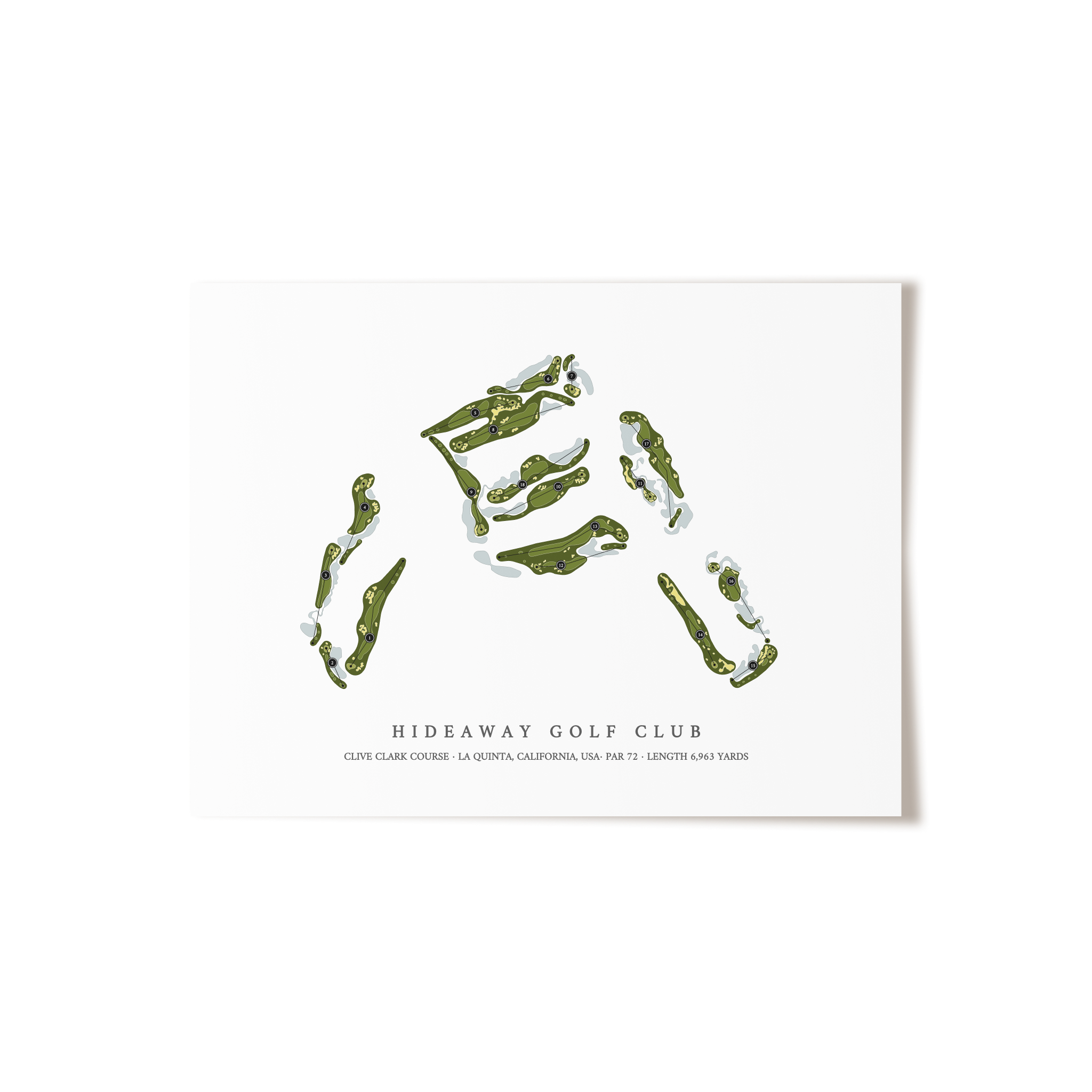Hideaway Golf Club - Clive Clark Course | Golf Course Map | Unframed