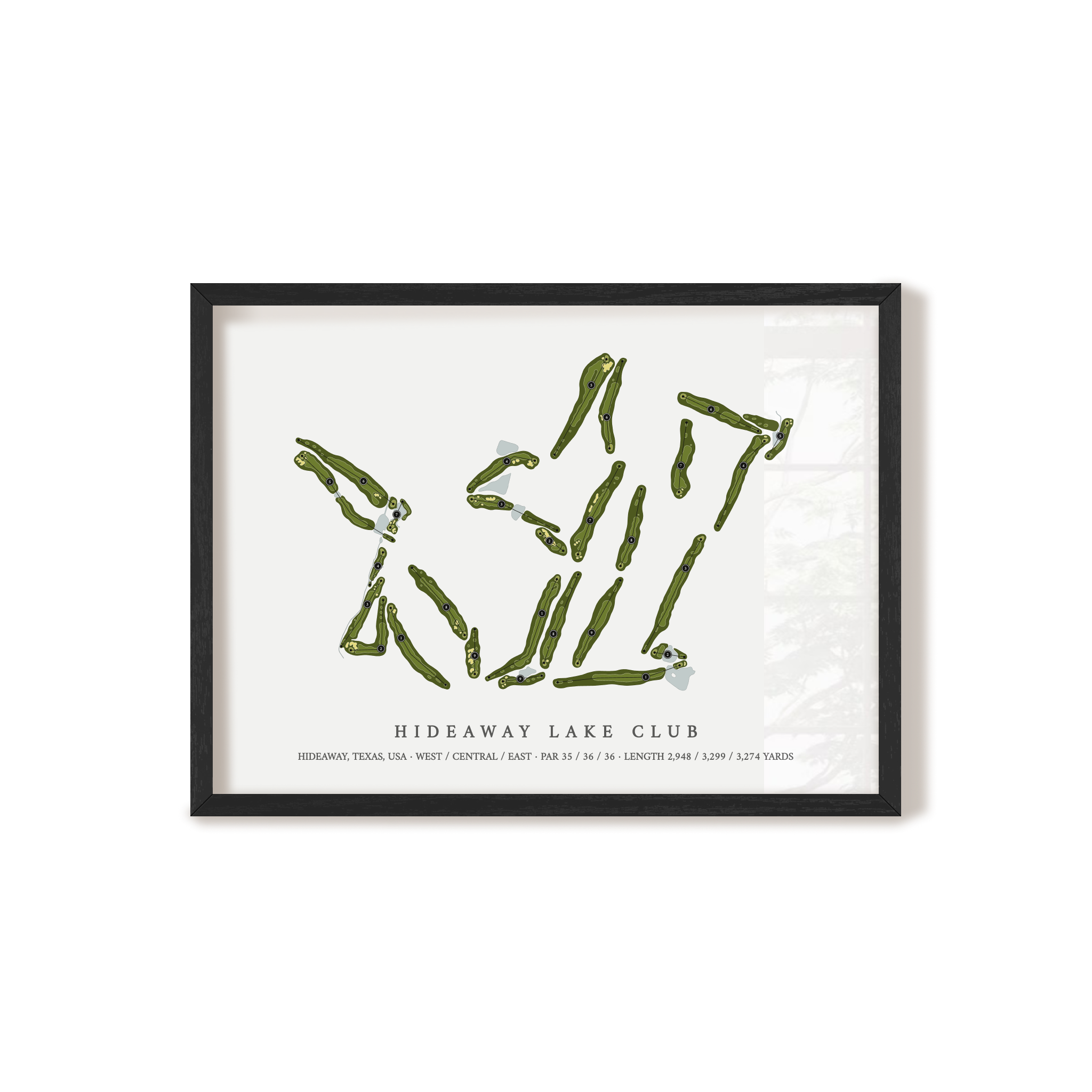 Hideaway Lake Club | Golf Course Print | Black Frame